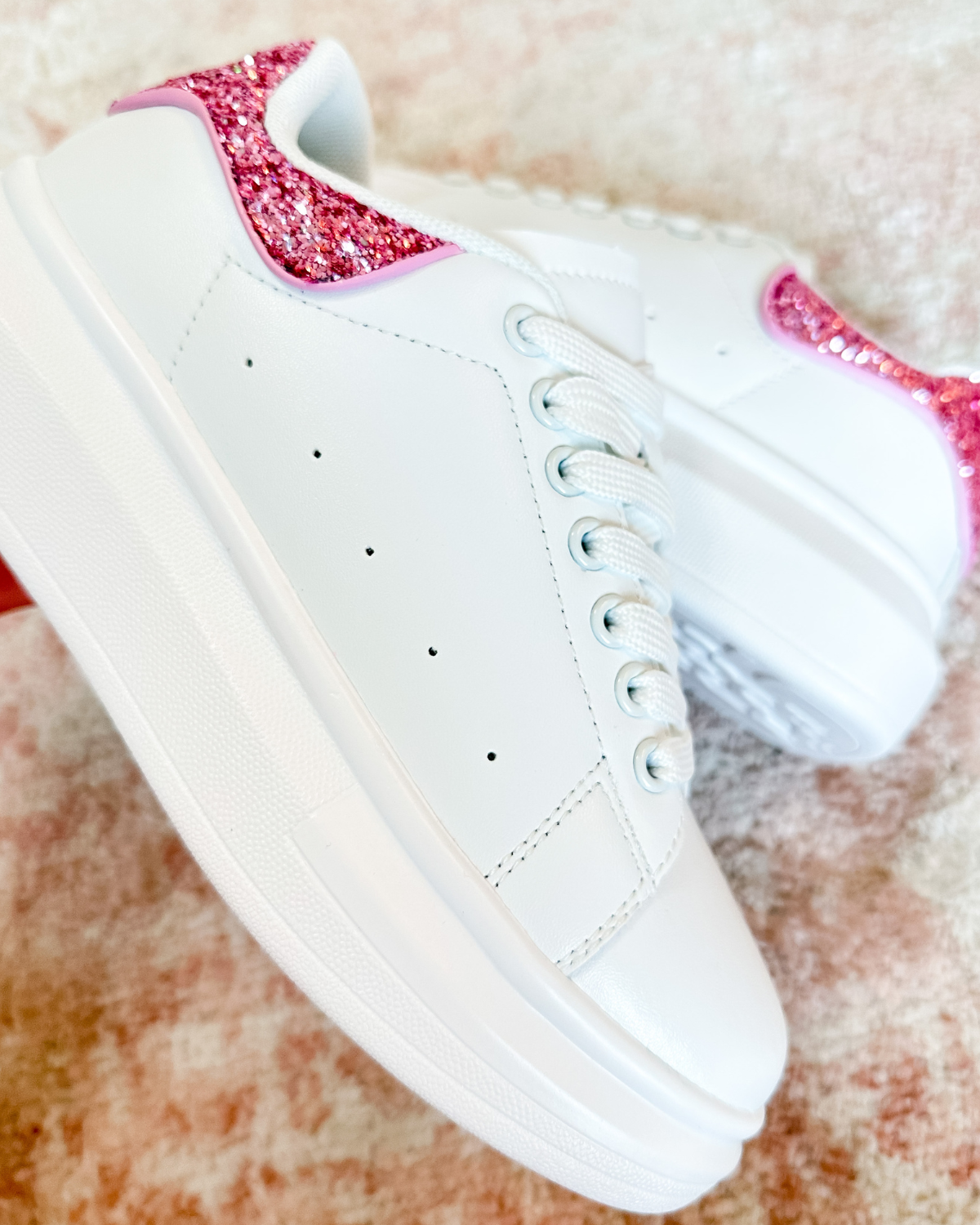 Pop of Pink Glitter Sneaker