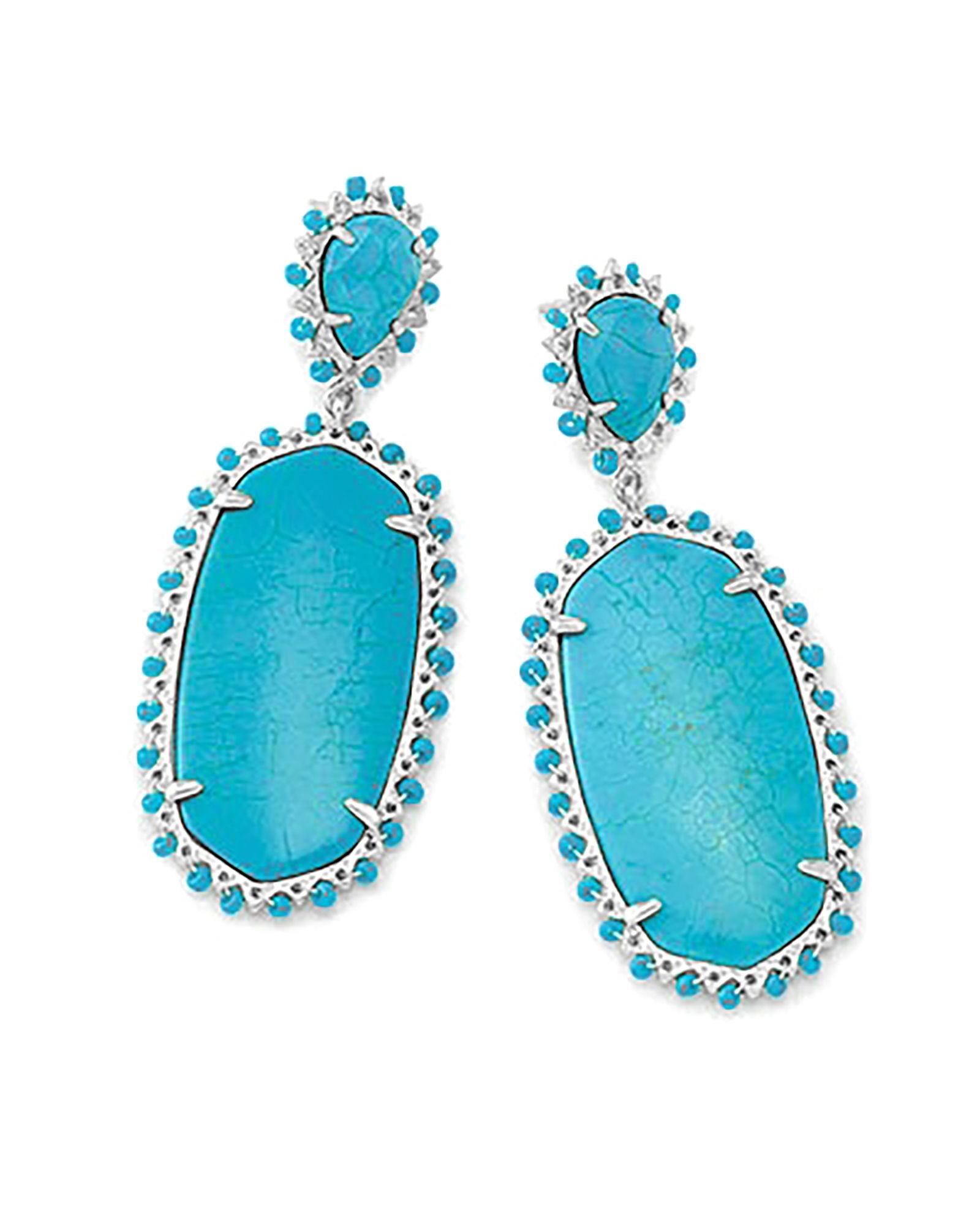 Parsons Statement Earring in Silver Turquoise Magnesite