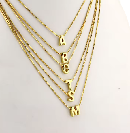 Dainty Mini 18K Gold Plated Initial Necklace