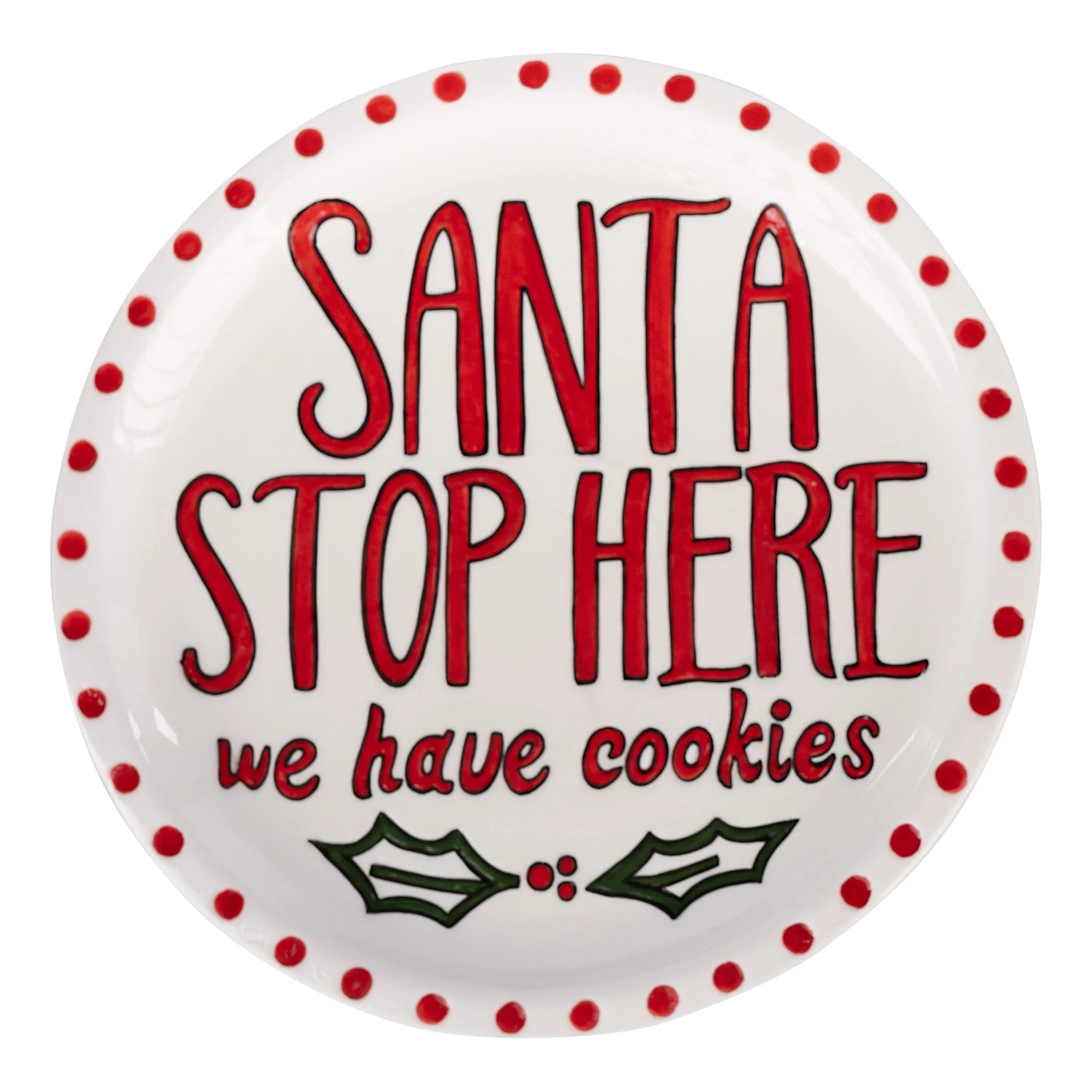 Santa Stop Here Plate and Milk Bottle