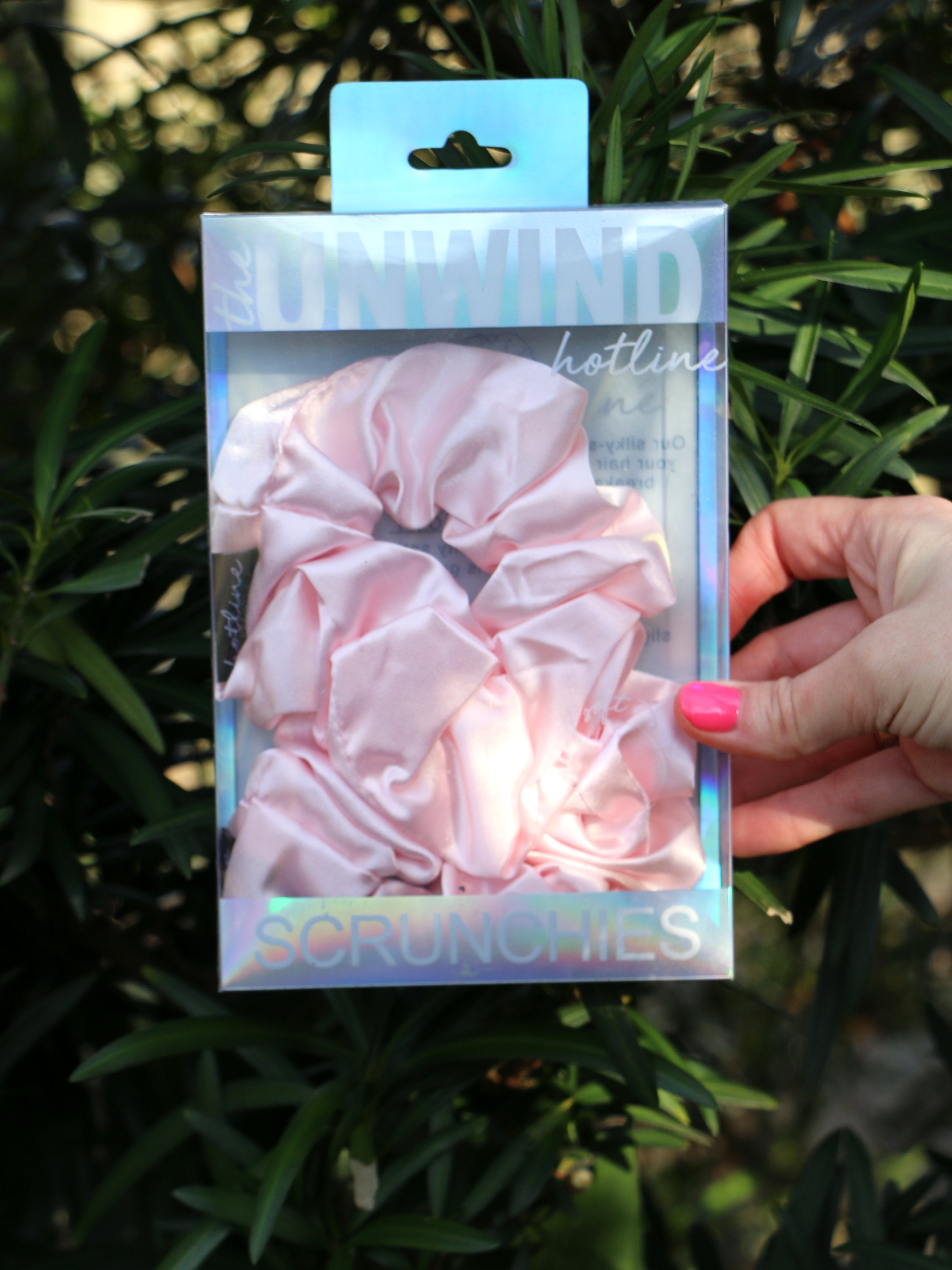 Caring for Me Satin Scrunchie in Blush