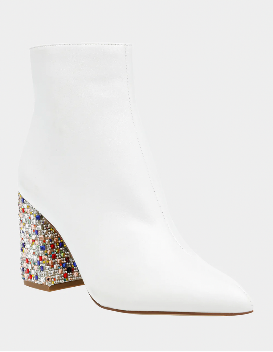 Kassie's White Leather Booties x BETSEY JOHNSON