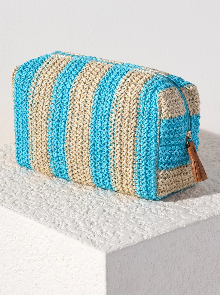 Filomena Zip Up Pouch in Turquoise