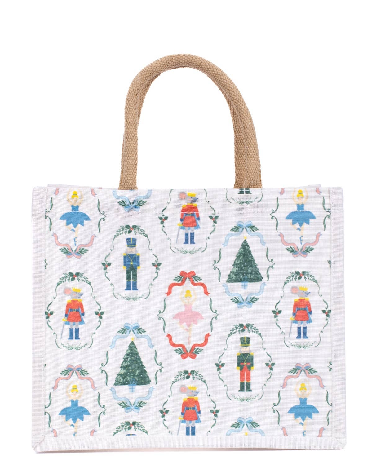 Nutcracker Waltz Juco Gift Tote in White/Multi