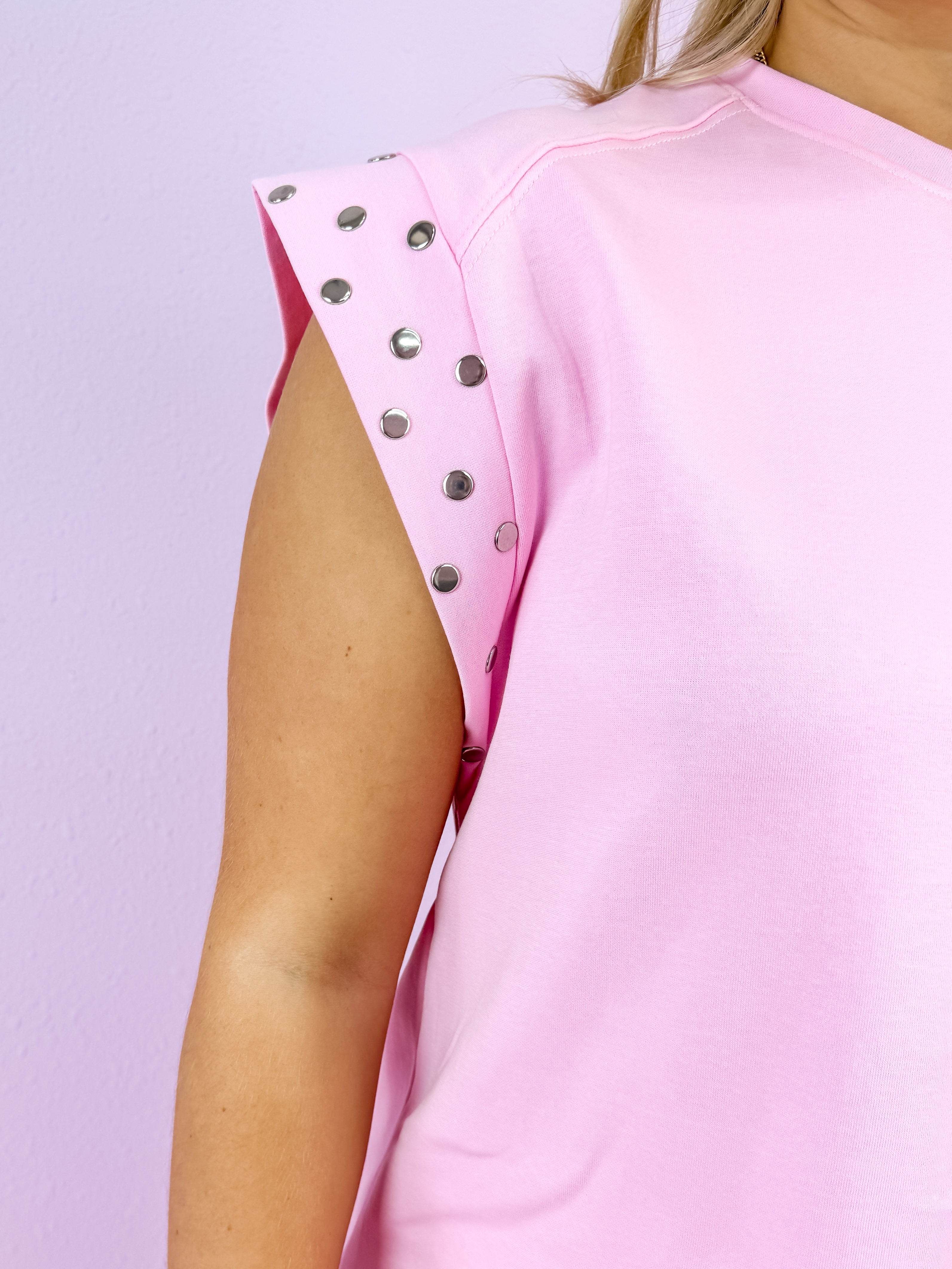 Pink Solid Short Sleeve Top