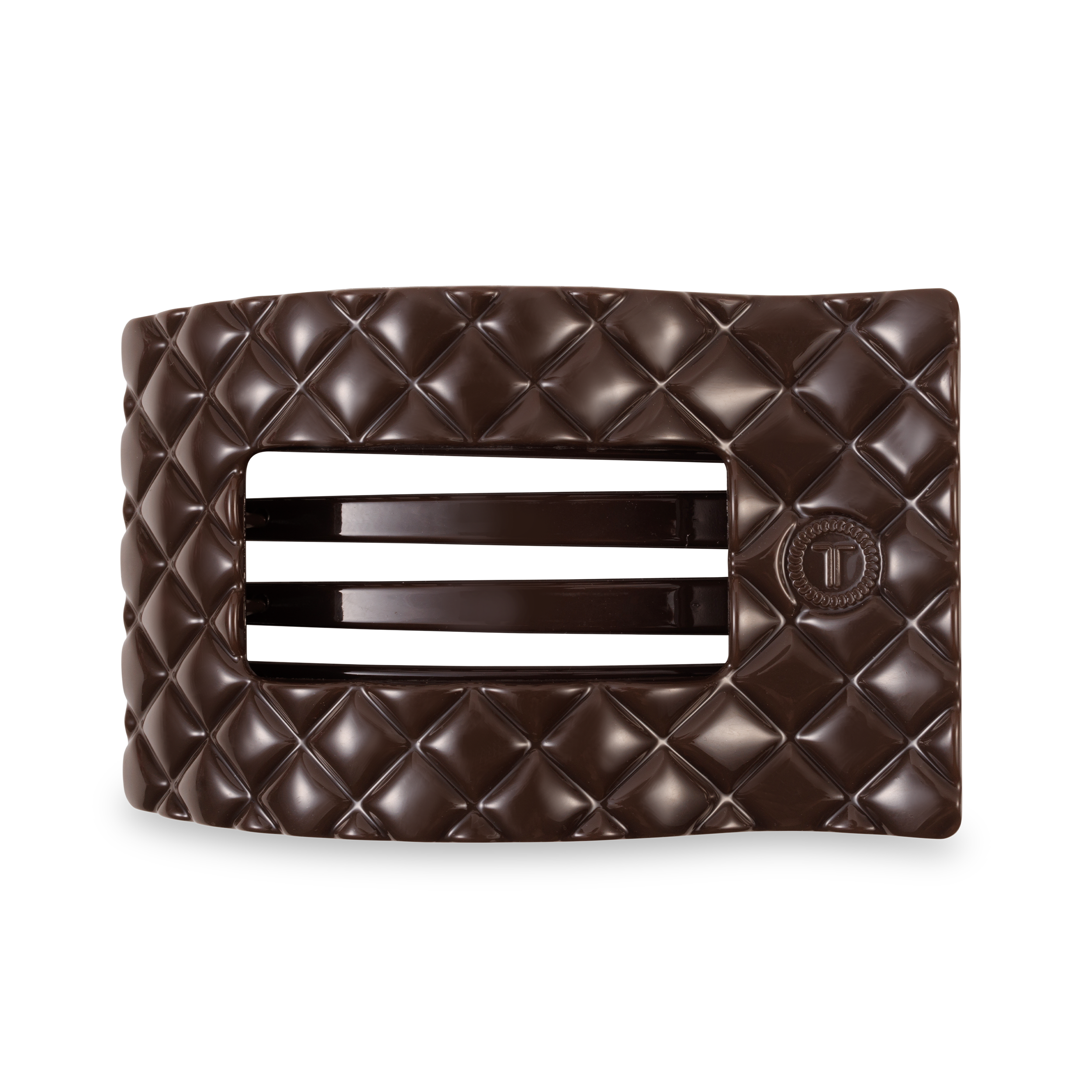 Flat Rectangle Hair Clip | Large | Truly Taupe Quilted