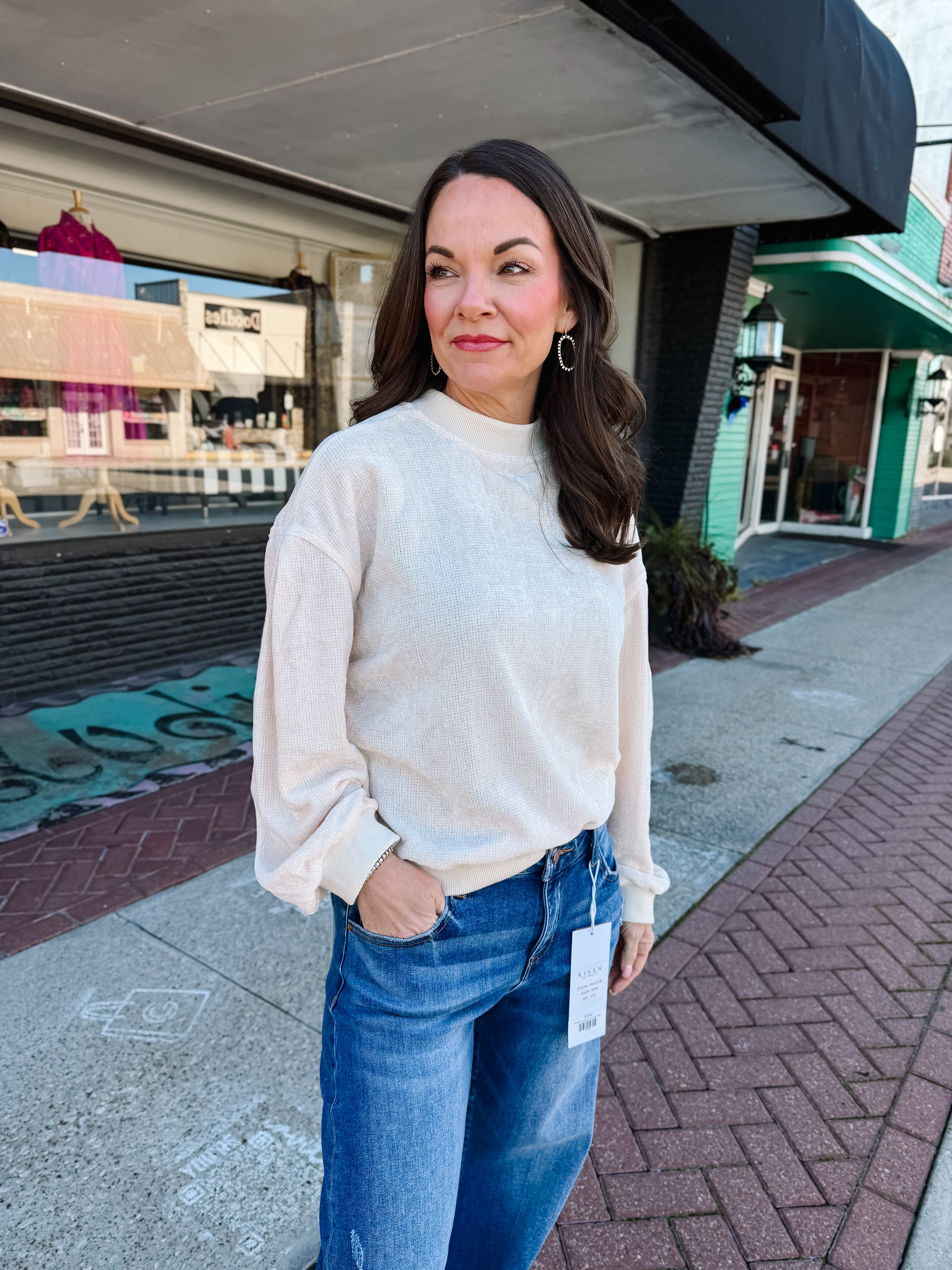 Luxe Velour Balloon Sleeve Pullover