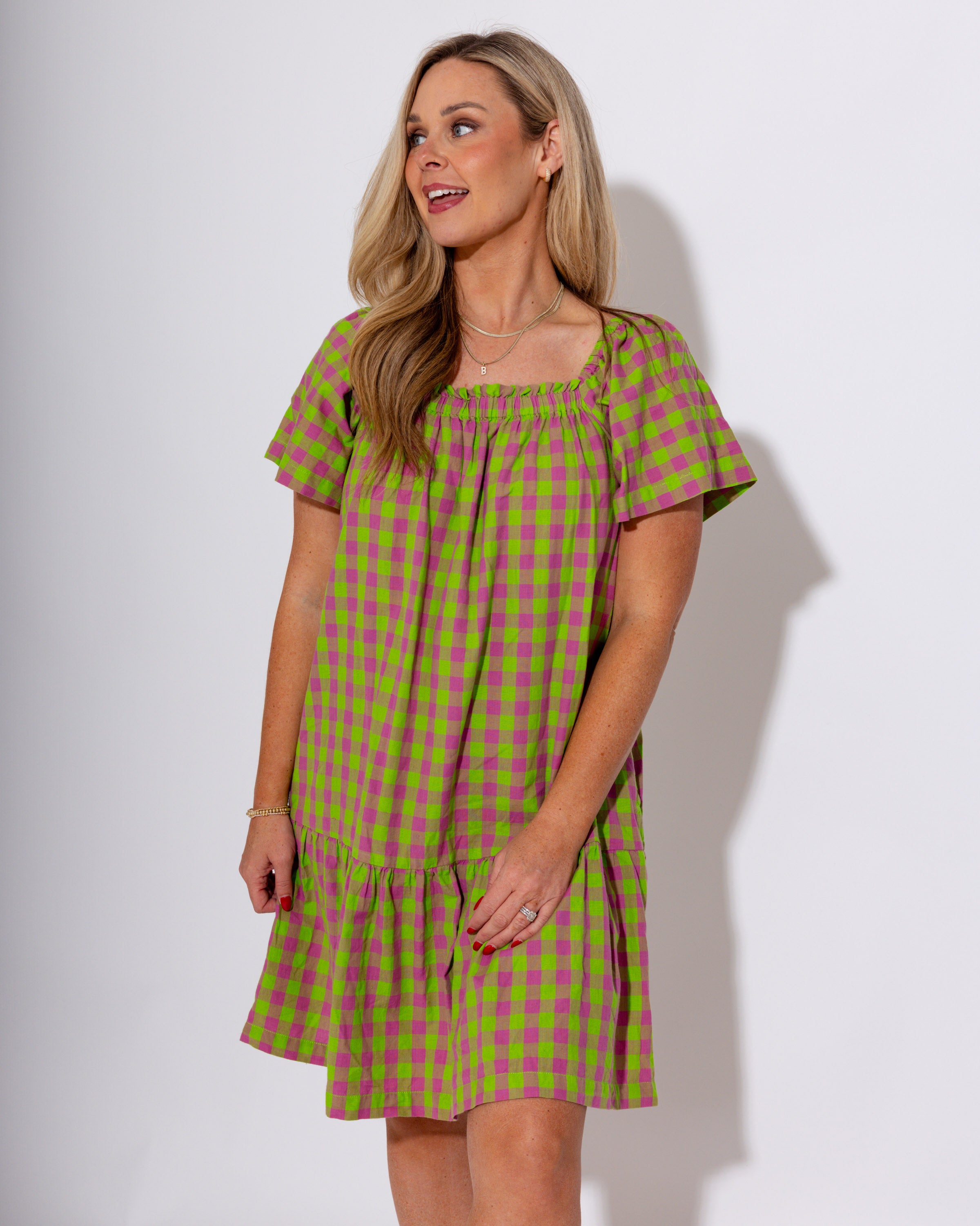 Ivy Jane | Checked Out Dress in Green