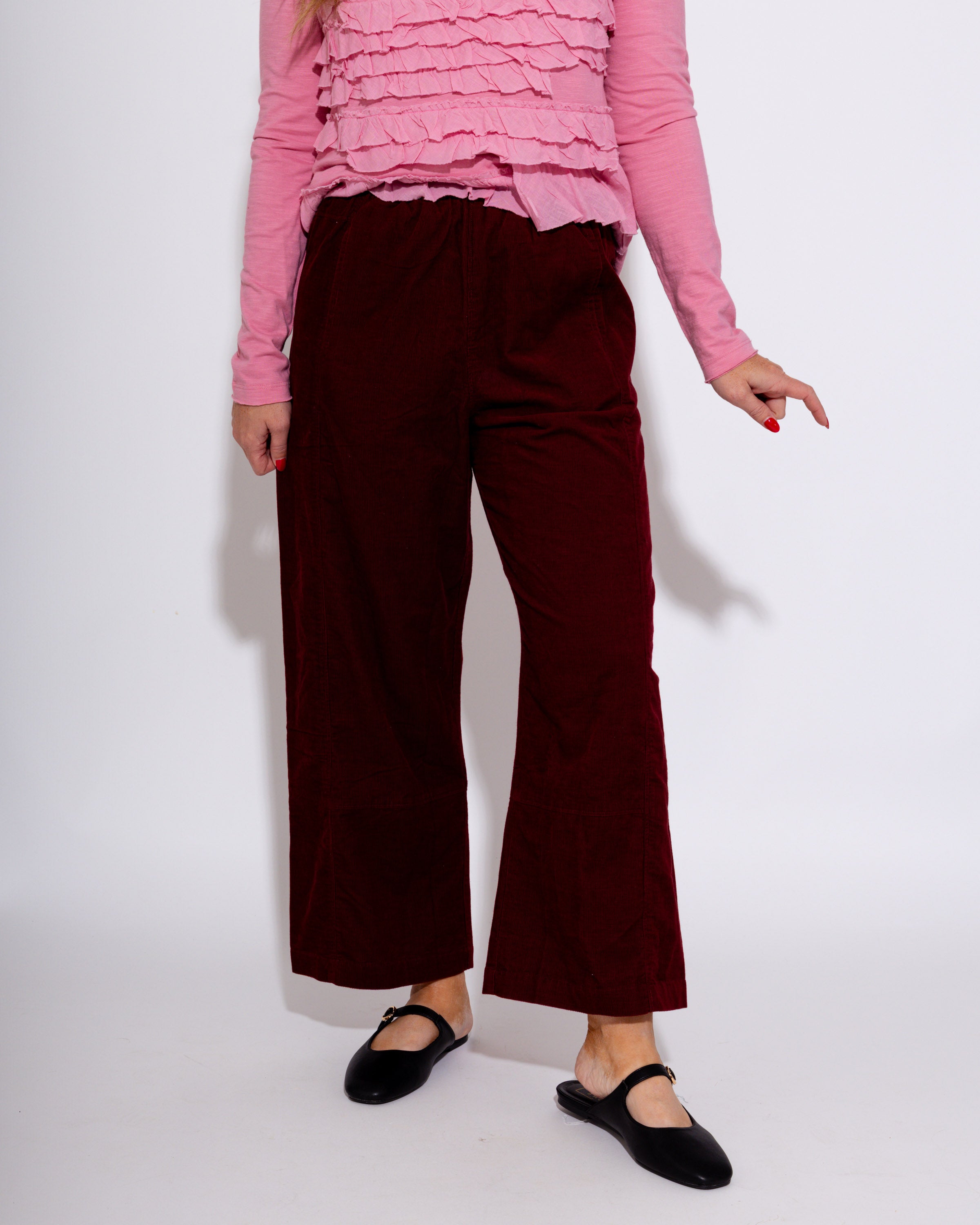 Ivy Jane | Pull On Barrel Pants in Wine