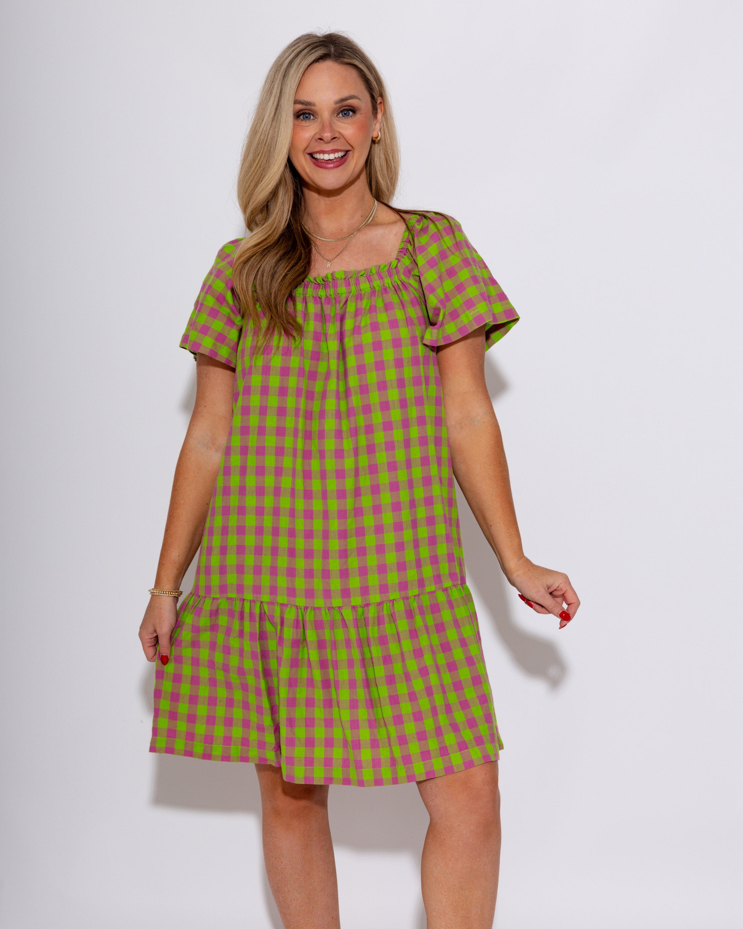 Ivy Jane | Checked Out Dress in Green