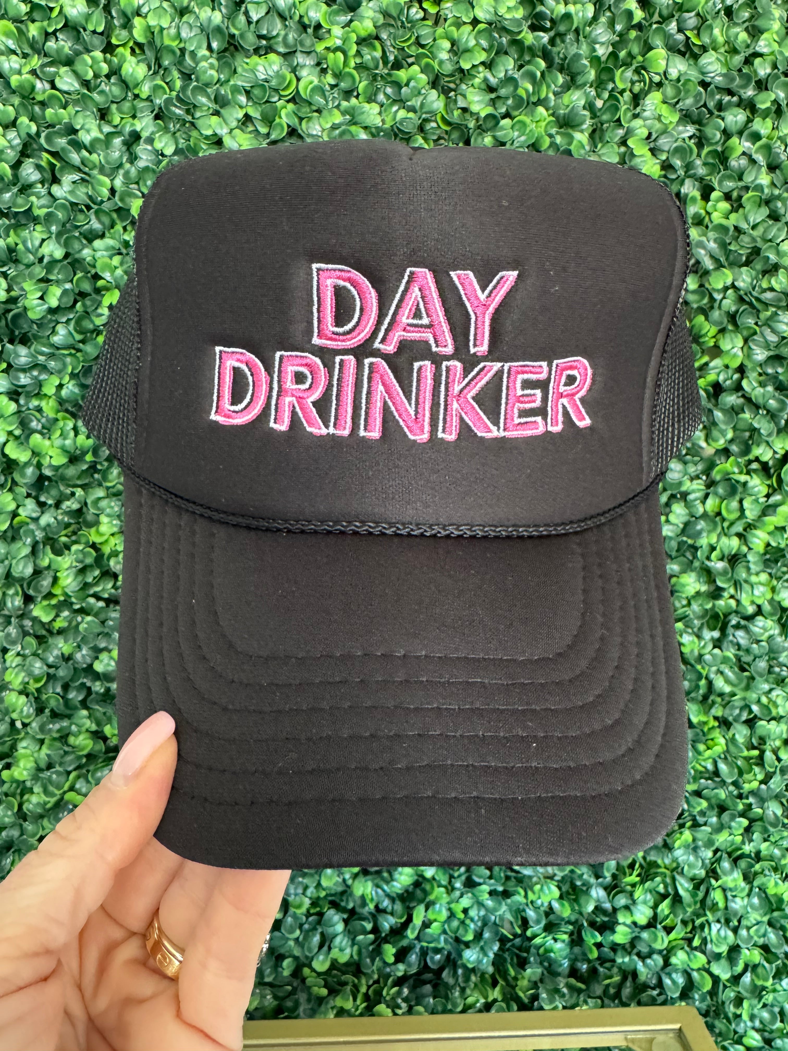 Day Drinker Black Trucker Hat
