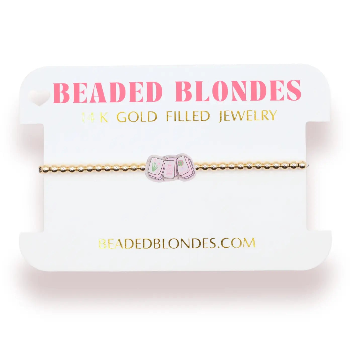 Mahjong Tile Bracelet on Gold