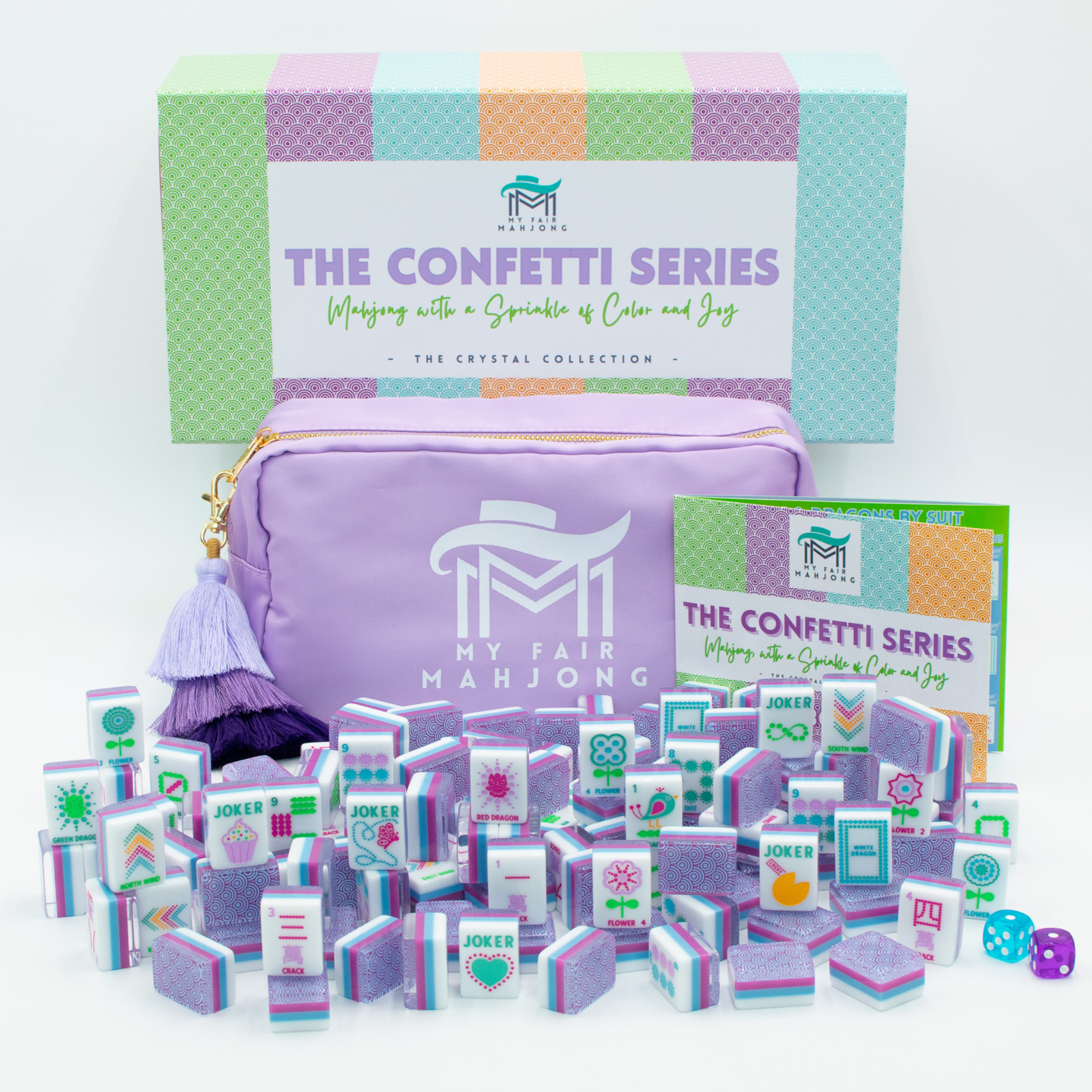 Crystal Confetti Purple | Mahjong Tiles