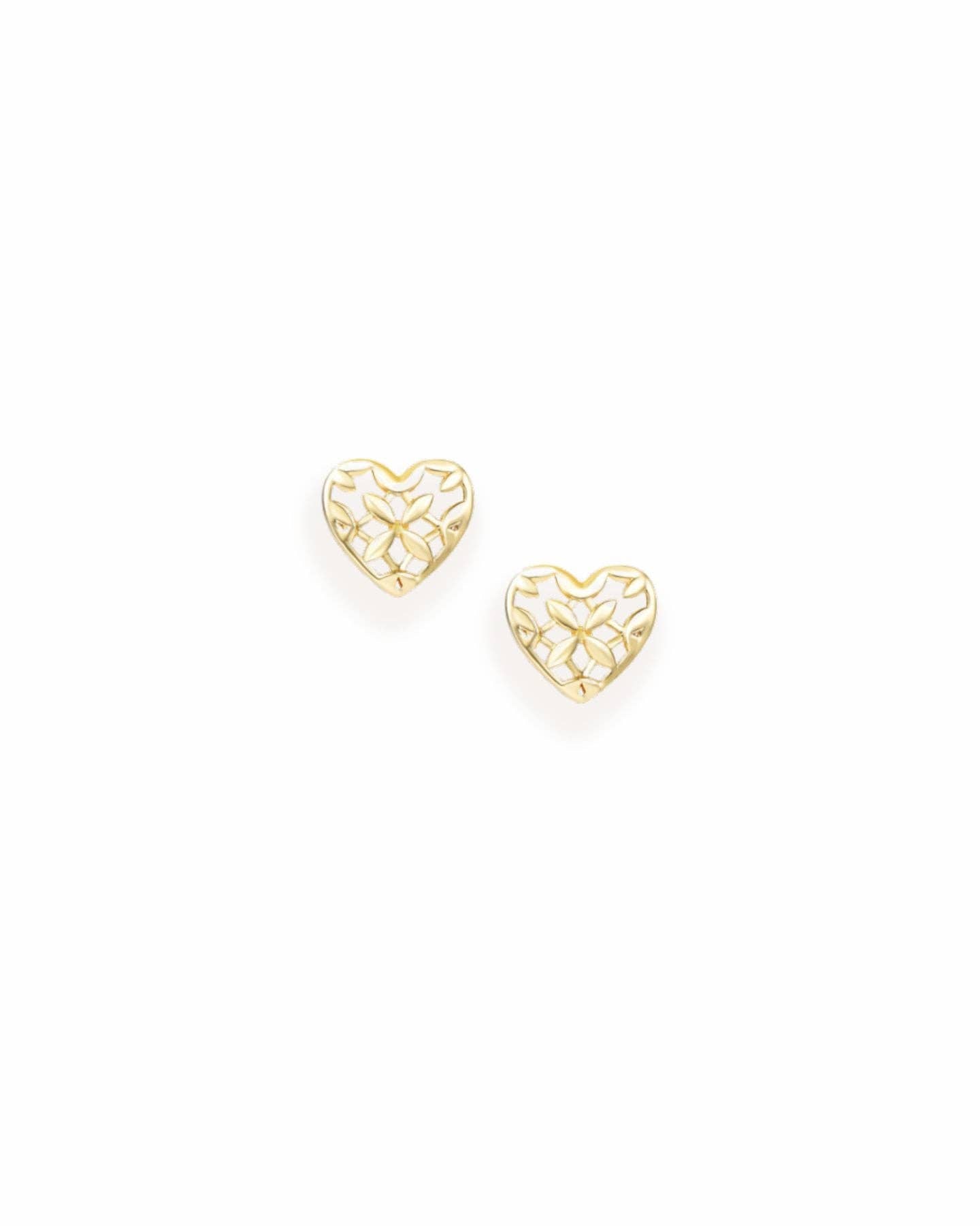 Believer Heart Stud Earrings in Gold