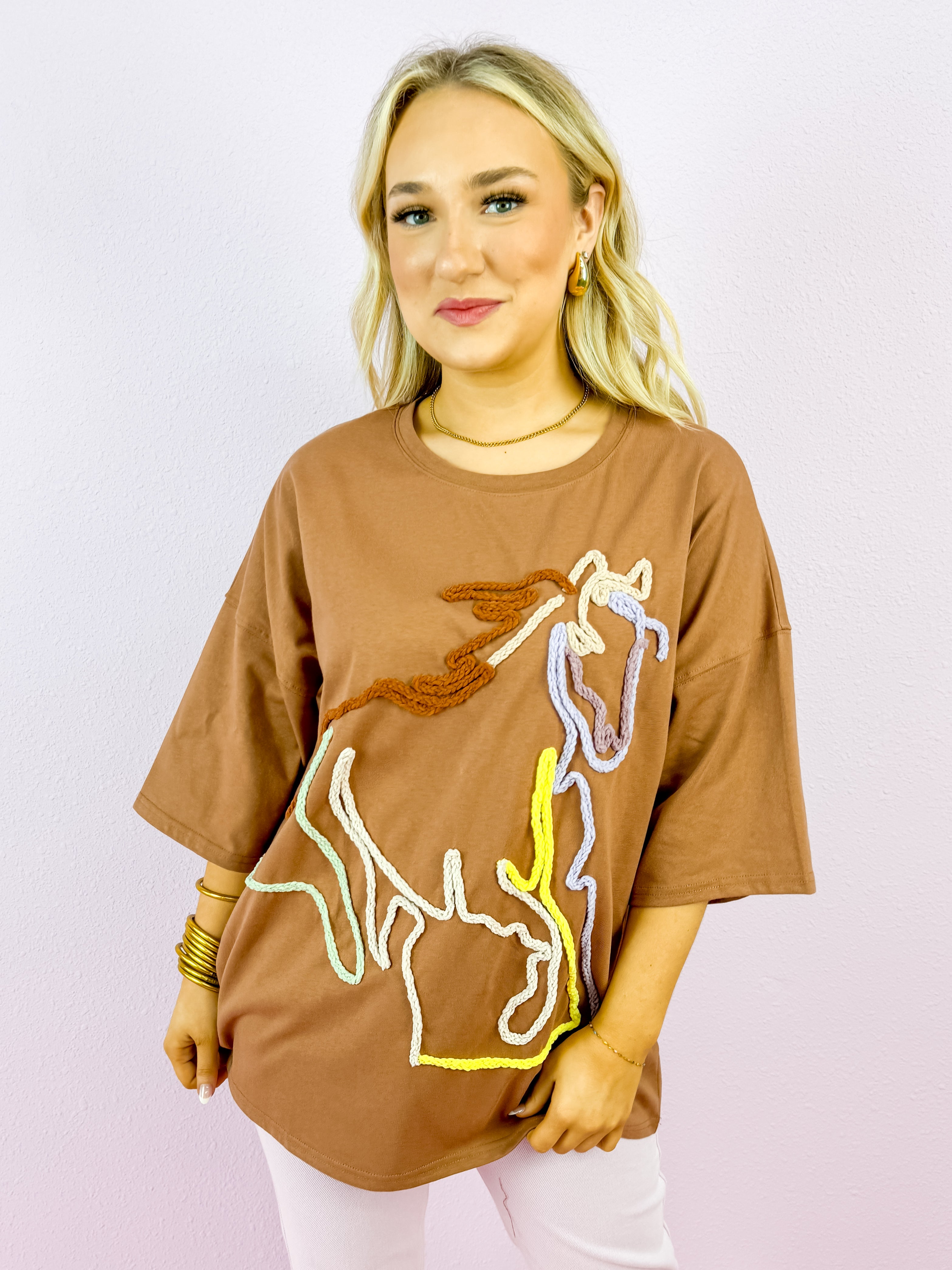 Horse Embroidery Tee