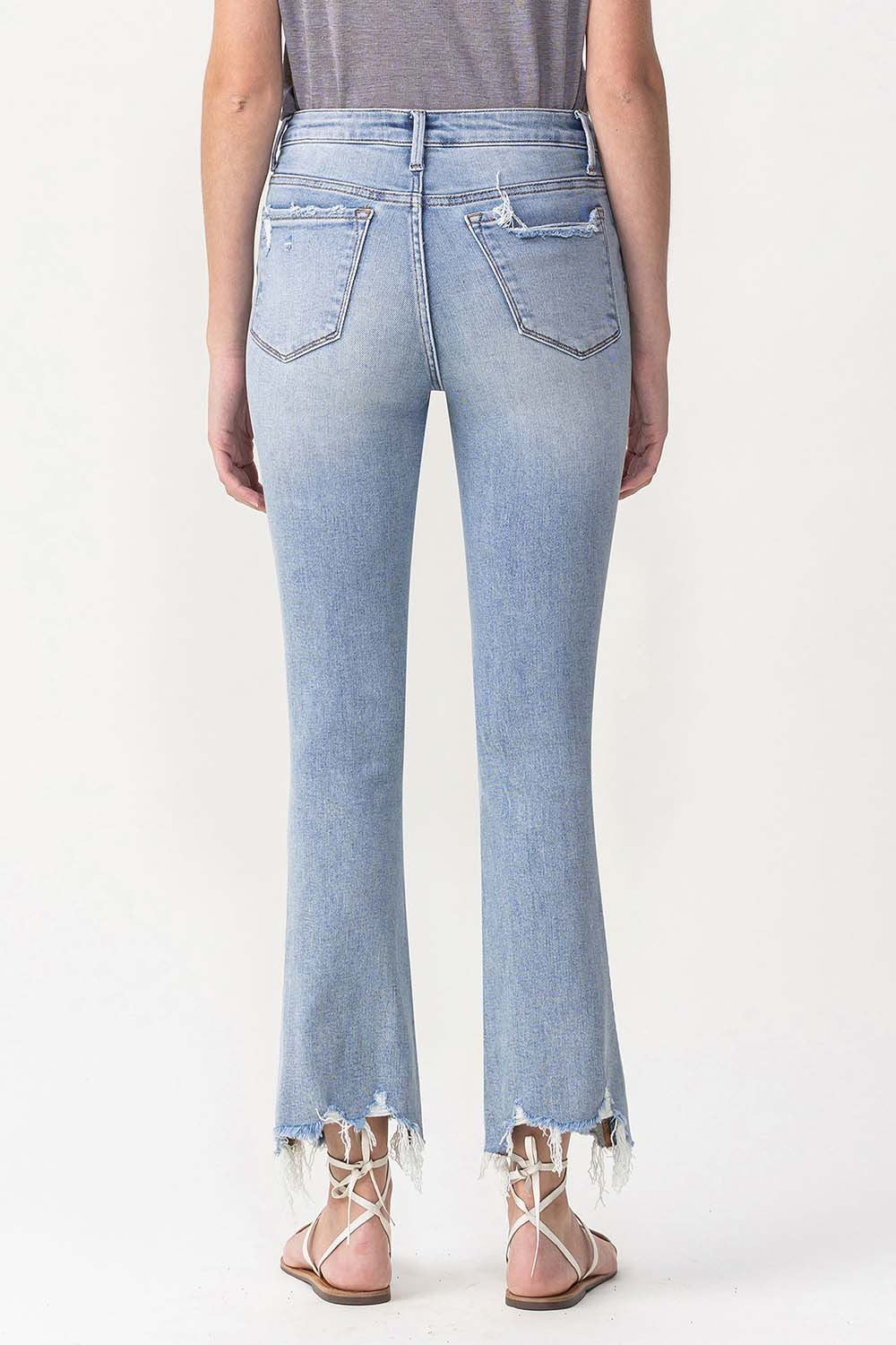 High Rise Crop Flare Jeans