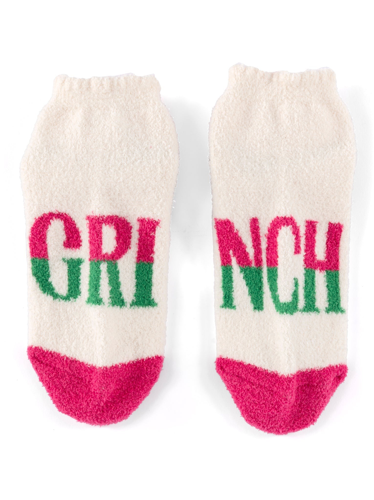 Grinch Home Socks in Ivory