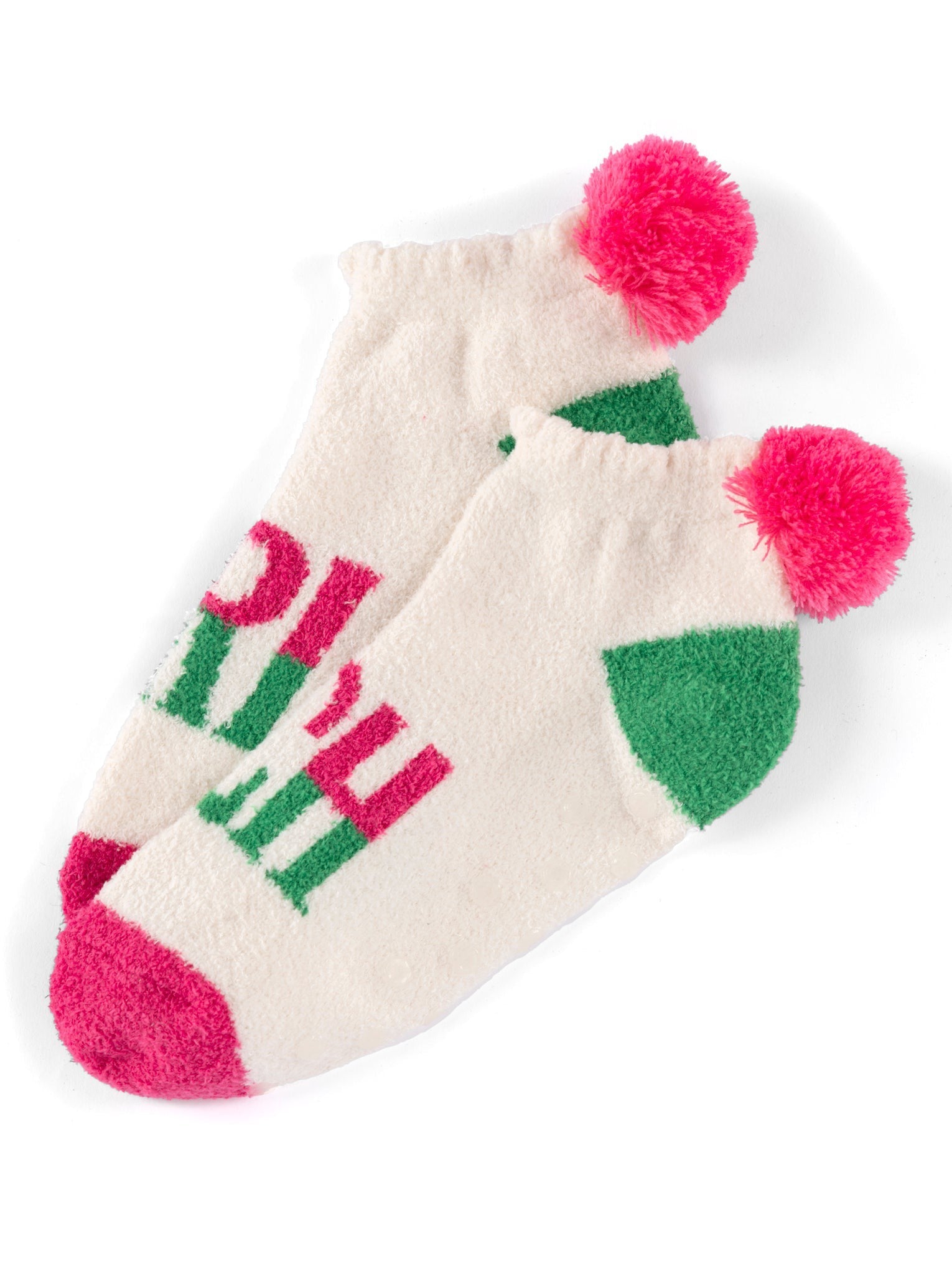 Grinch Home Socks in Ivory