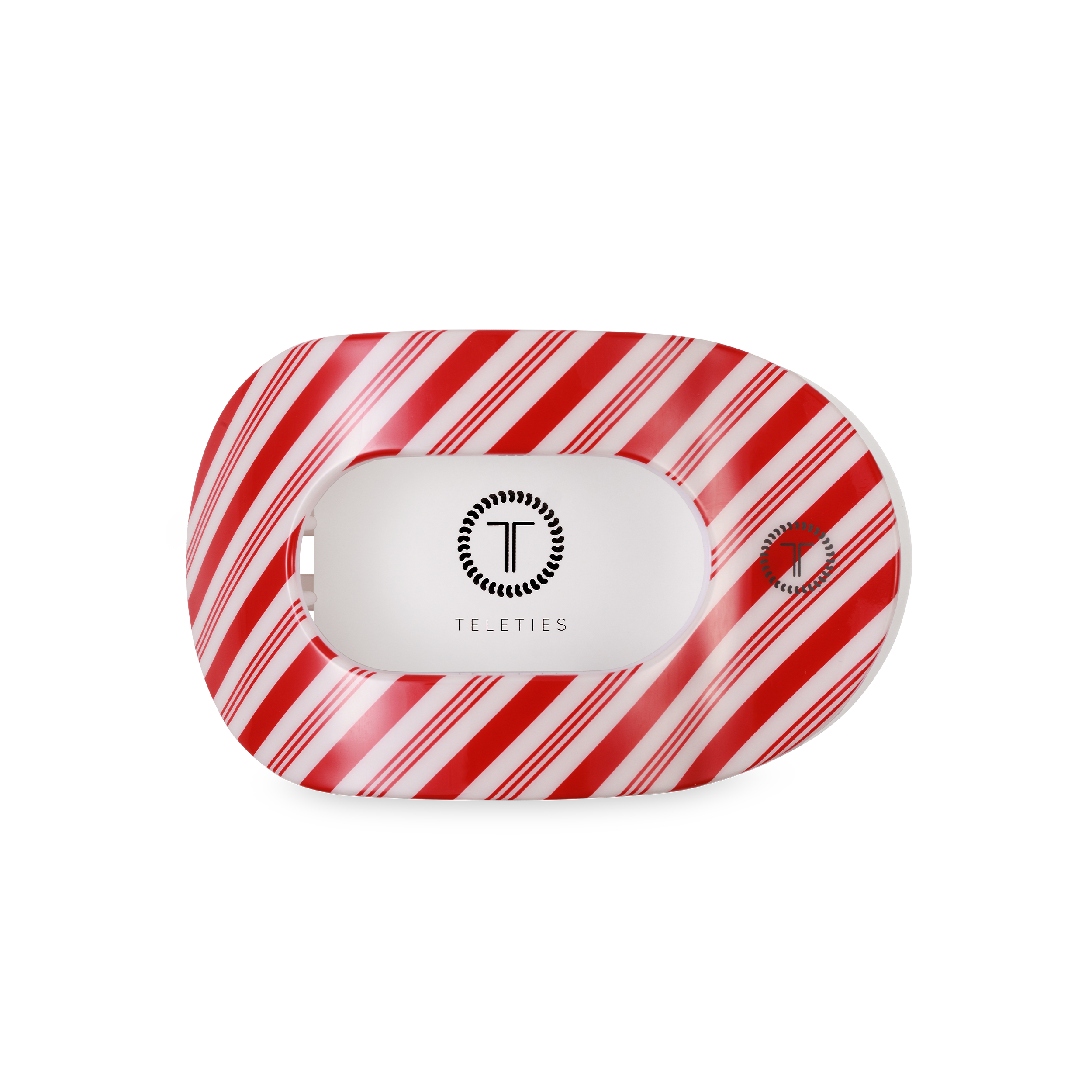 Flat Round Hair Clip | Medium | Candy Cane Crush