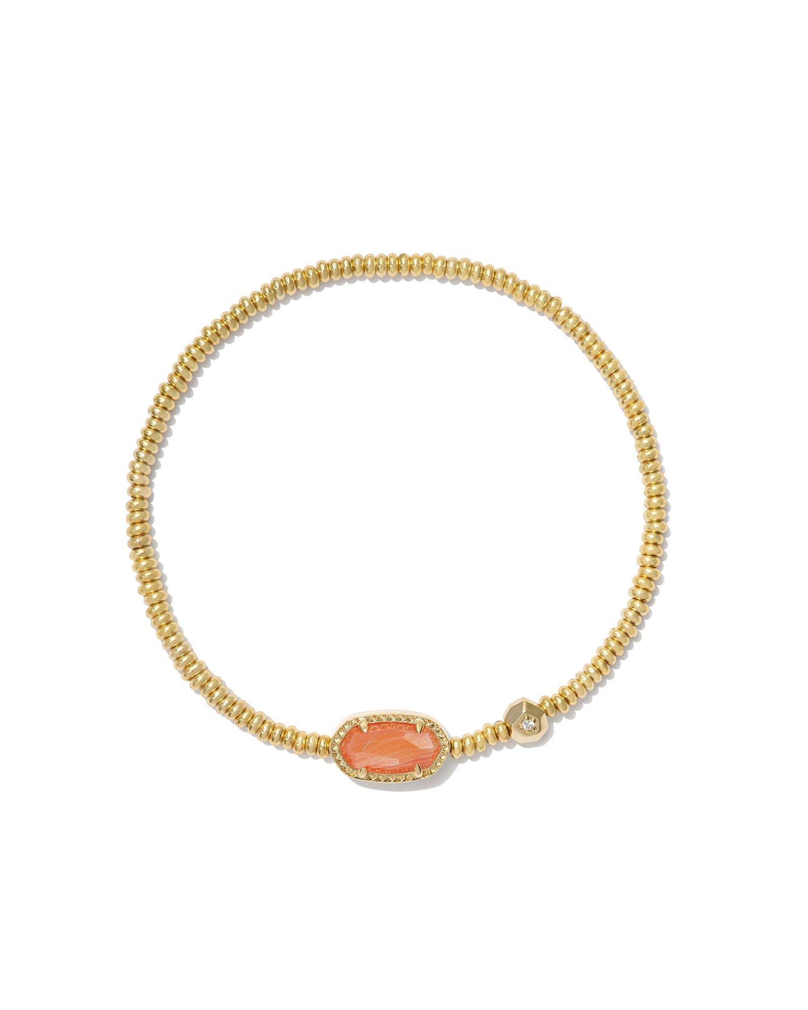 Grayson Stretch Bracelet in Gold Orange Banded Agate