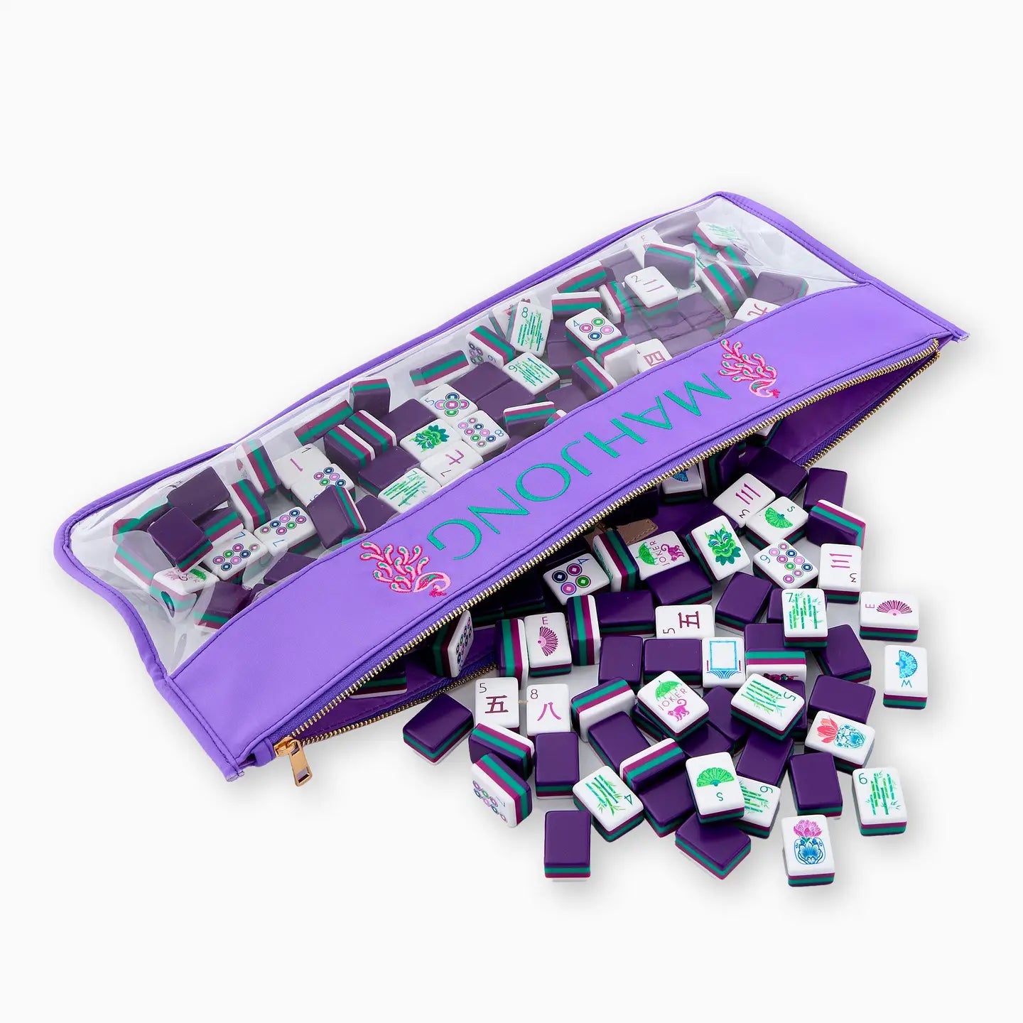 Purple Peacock Mahjong Bag
