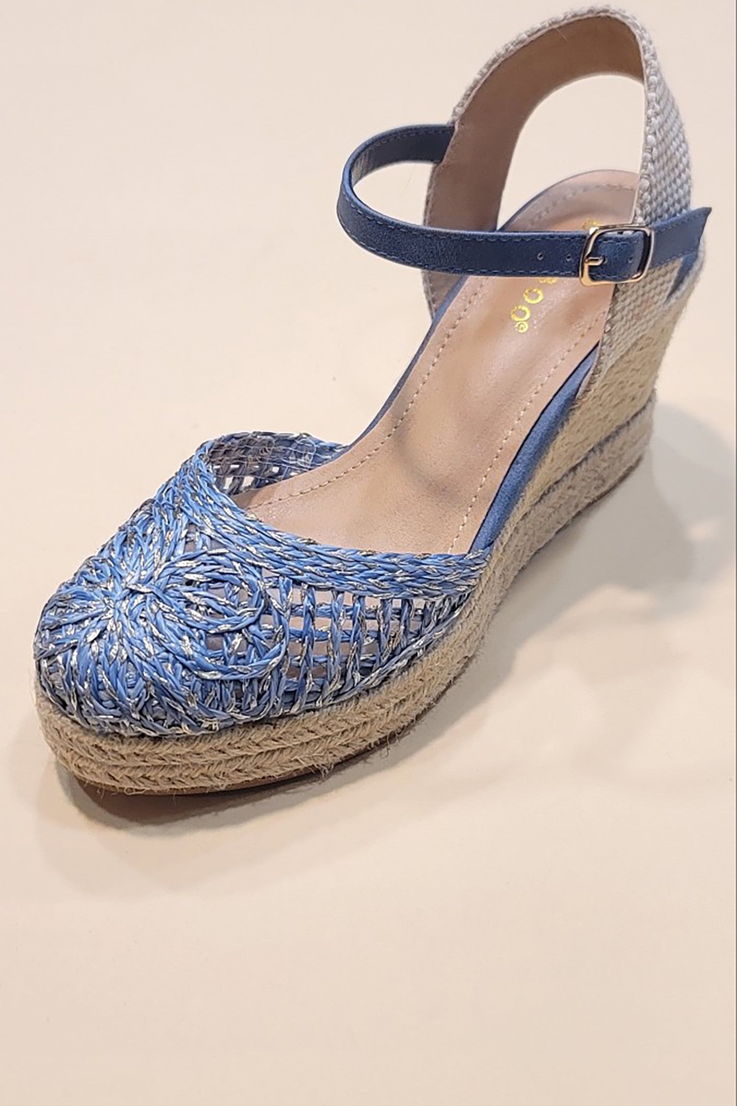 Espadrille Platform Sandals in Blue