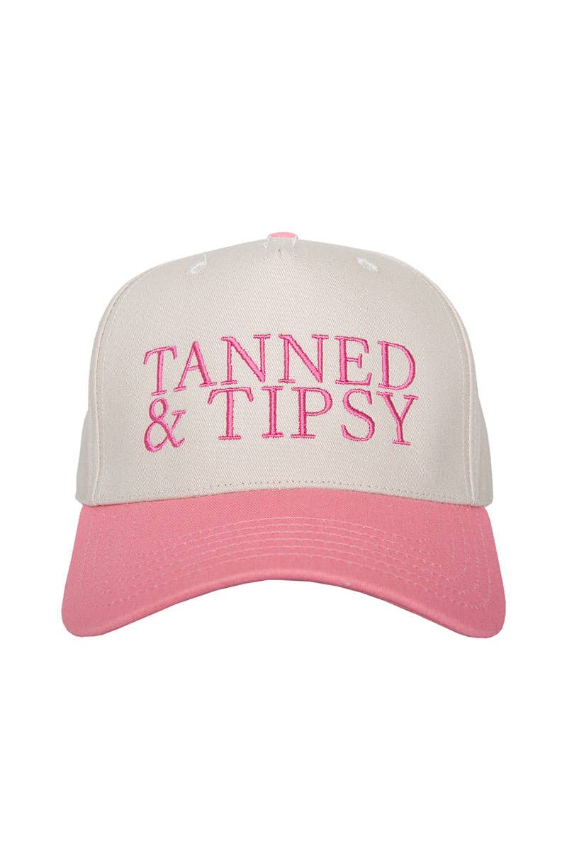 Tanned & Tipsy Wholesale Two-Tone Hat: Pink and Tan