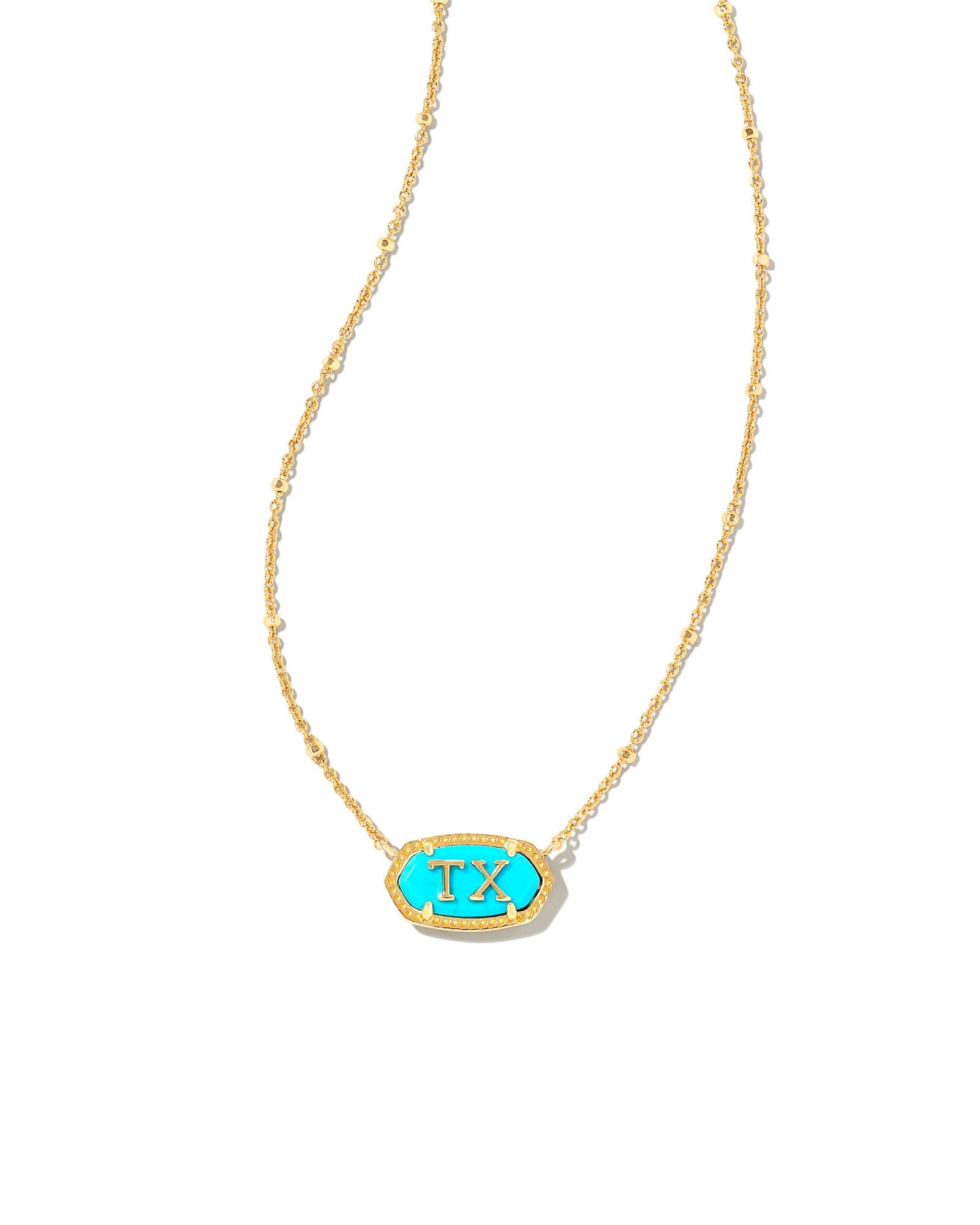 Elisa Texas Necklace in Gold Turquoise