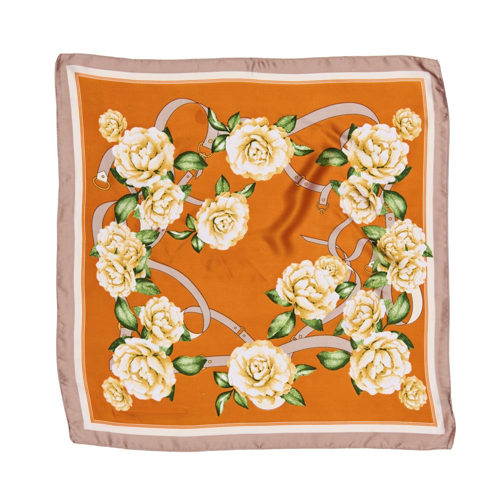 Flower Pattern Silky Scarf