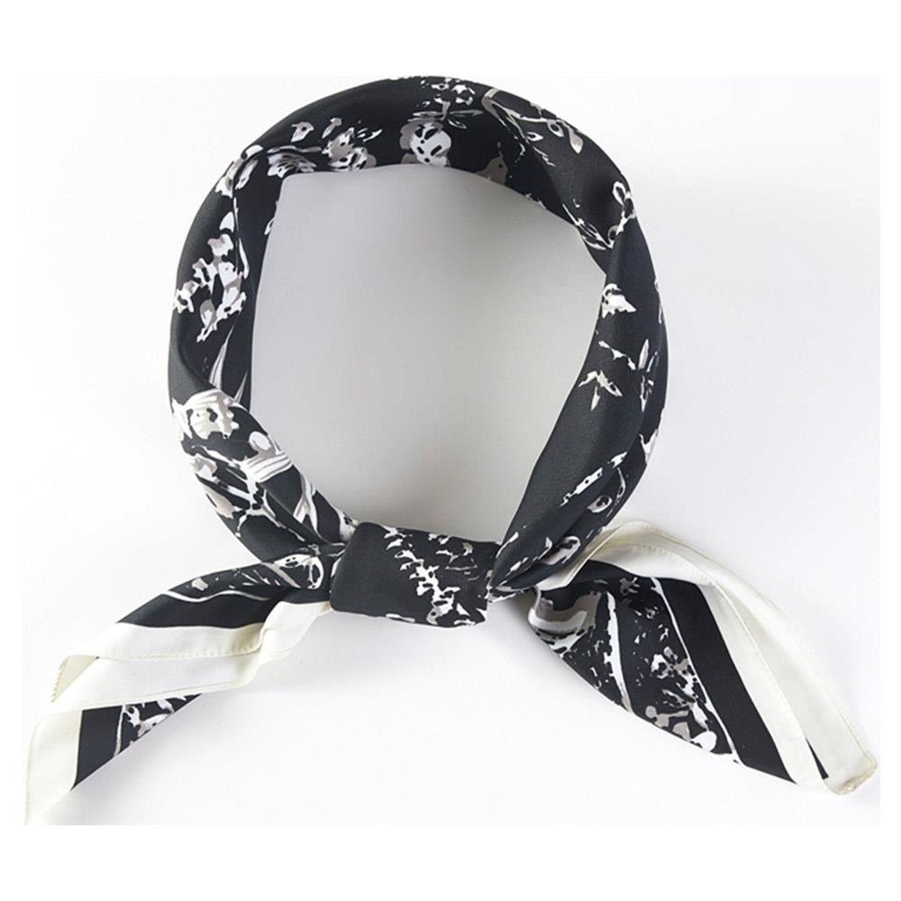 Vintage Botanical Print Bandana Square Neck Scarf