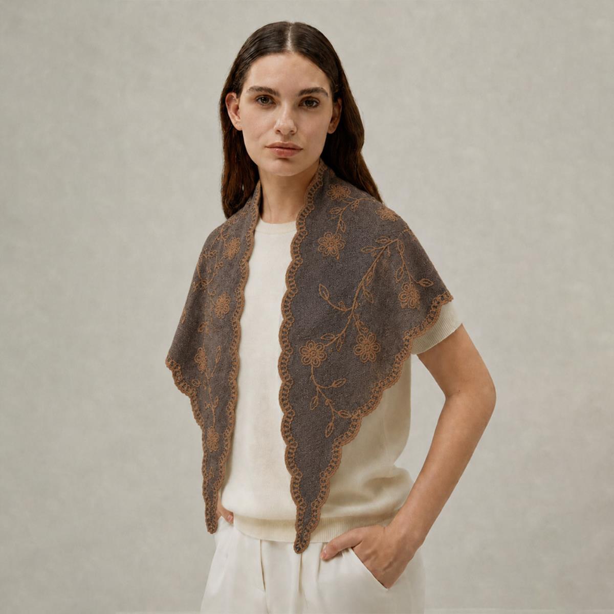 Flower Triangle Scarf