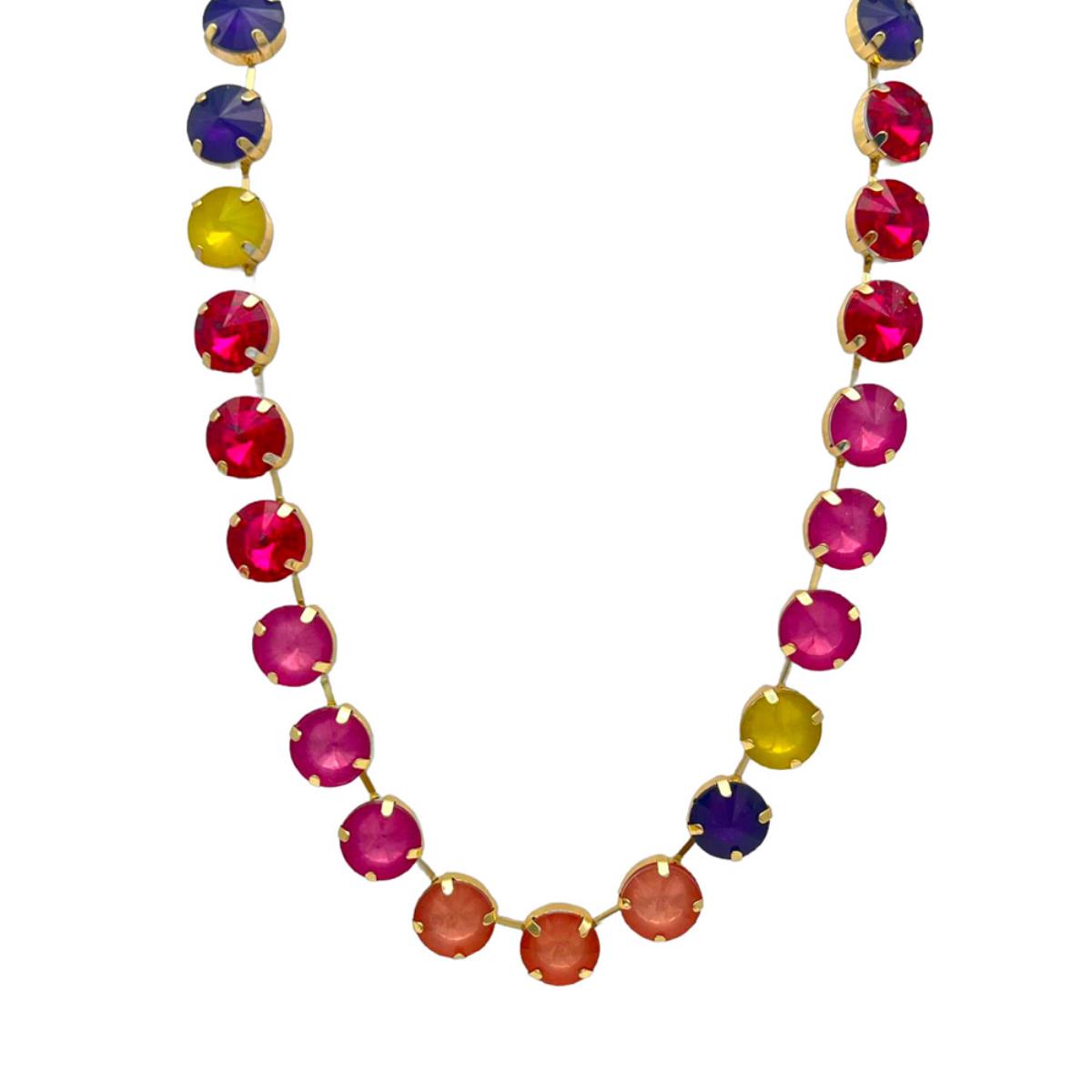 4Mm Color Pop Multi Stone Necklace in Pink