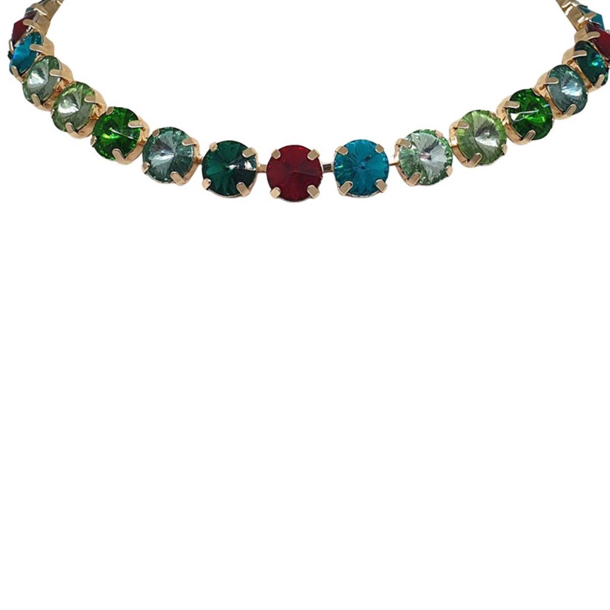 Emerald Siam Color Stone Multi Necklace