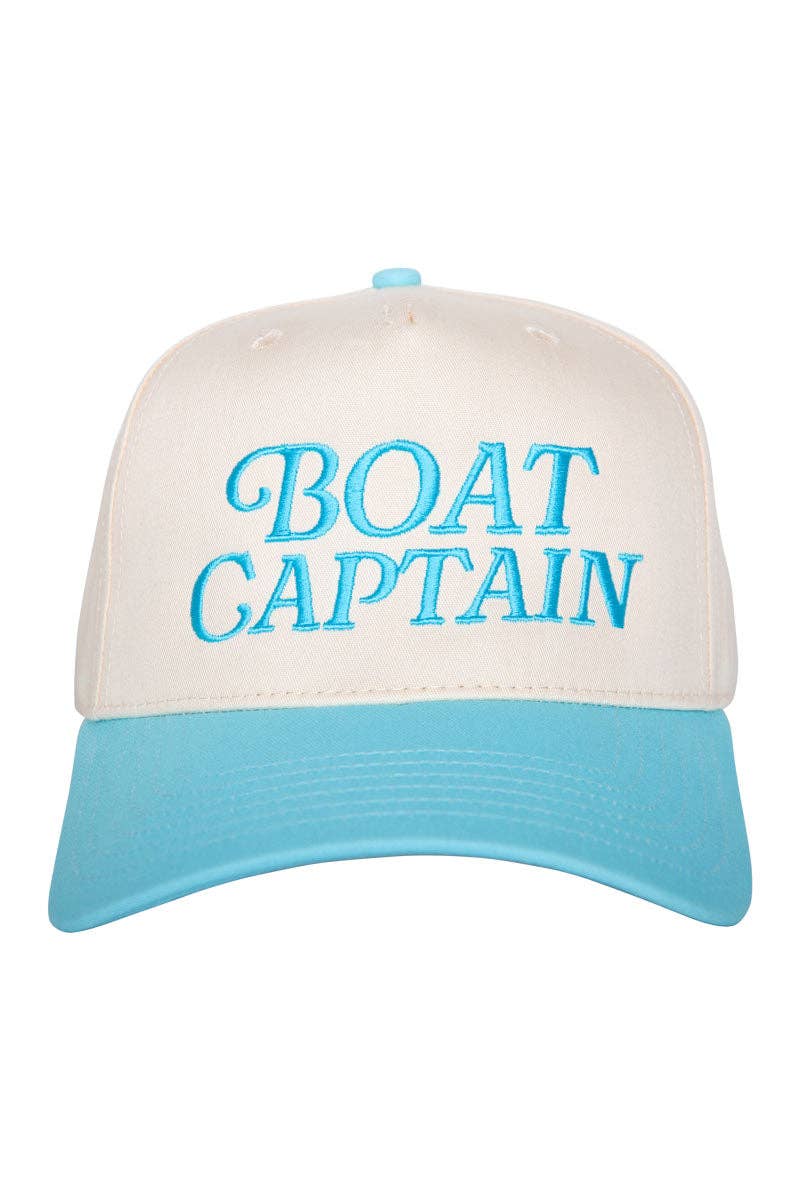 Boat Captain Two-Toned Retro Hat: Aqua and Tan