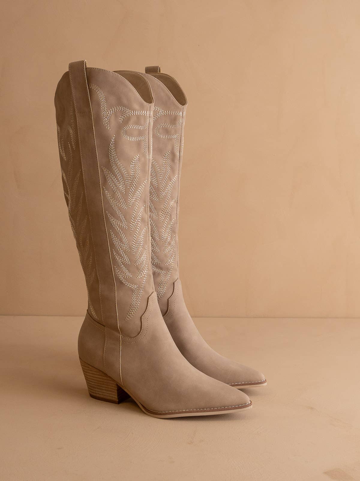 The Samara Cedar Wood Western Tall Boot
