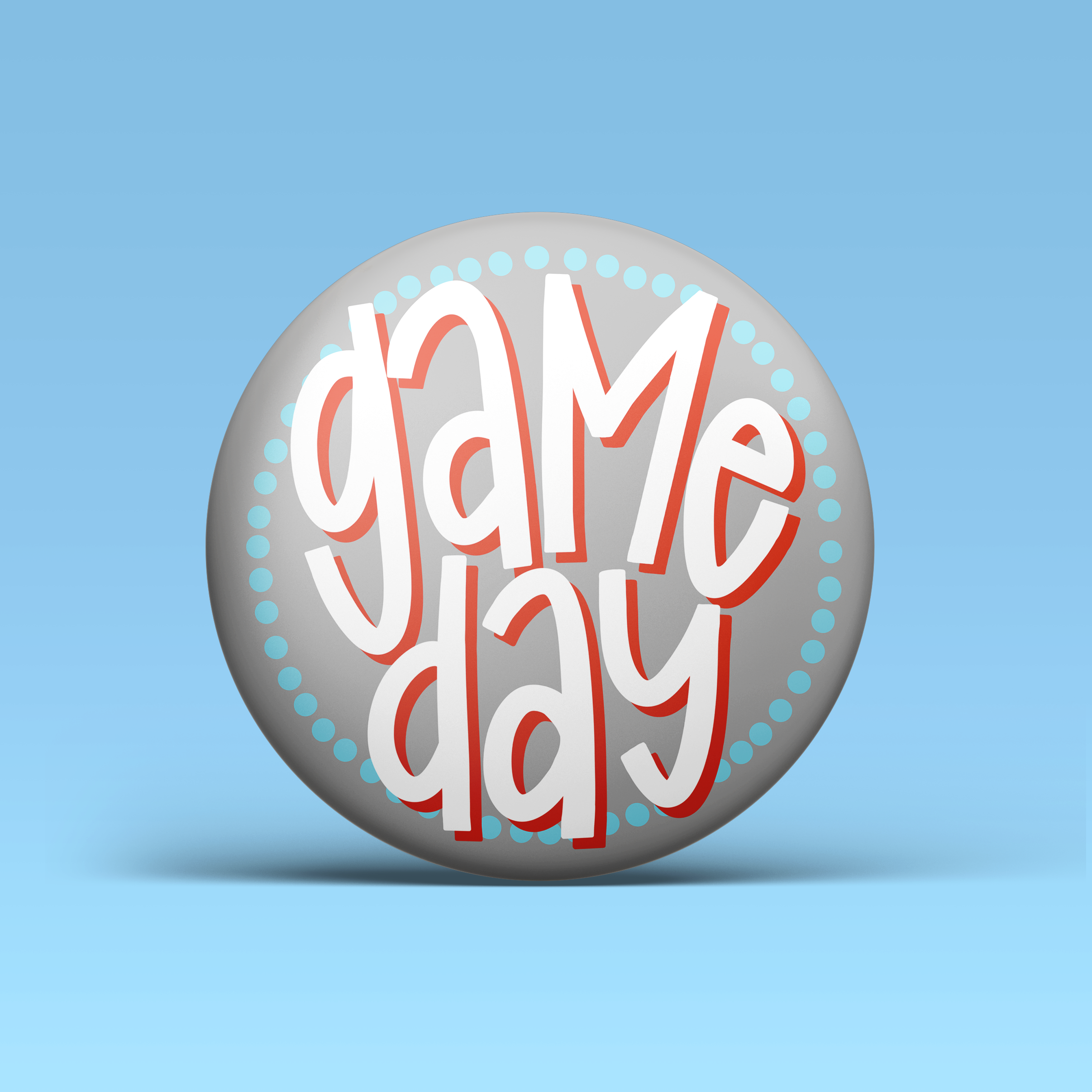 Blue & Red Game Day Polka Dots Buttons | Game Day Pins