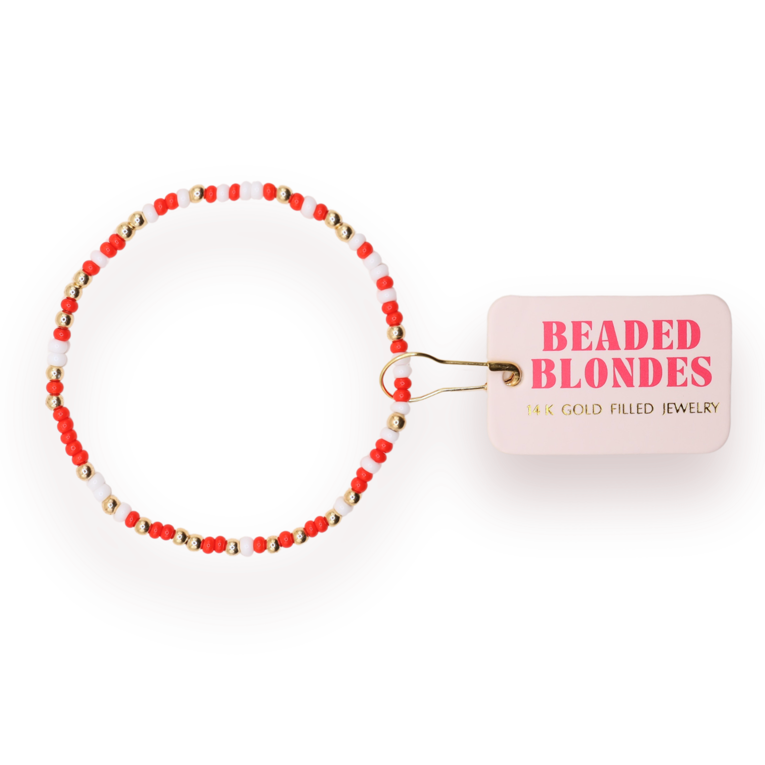 Bright Red and White Sprinkle Bracelet