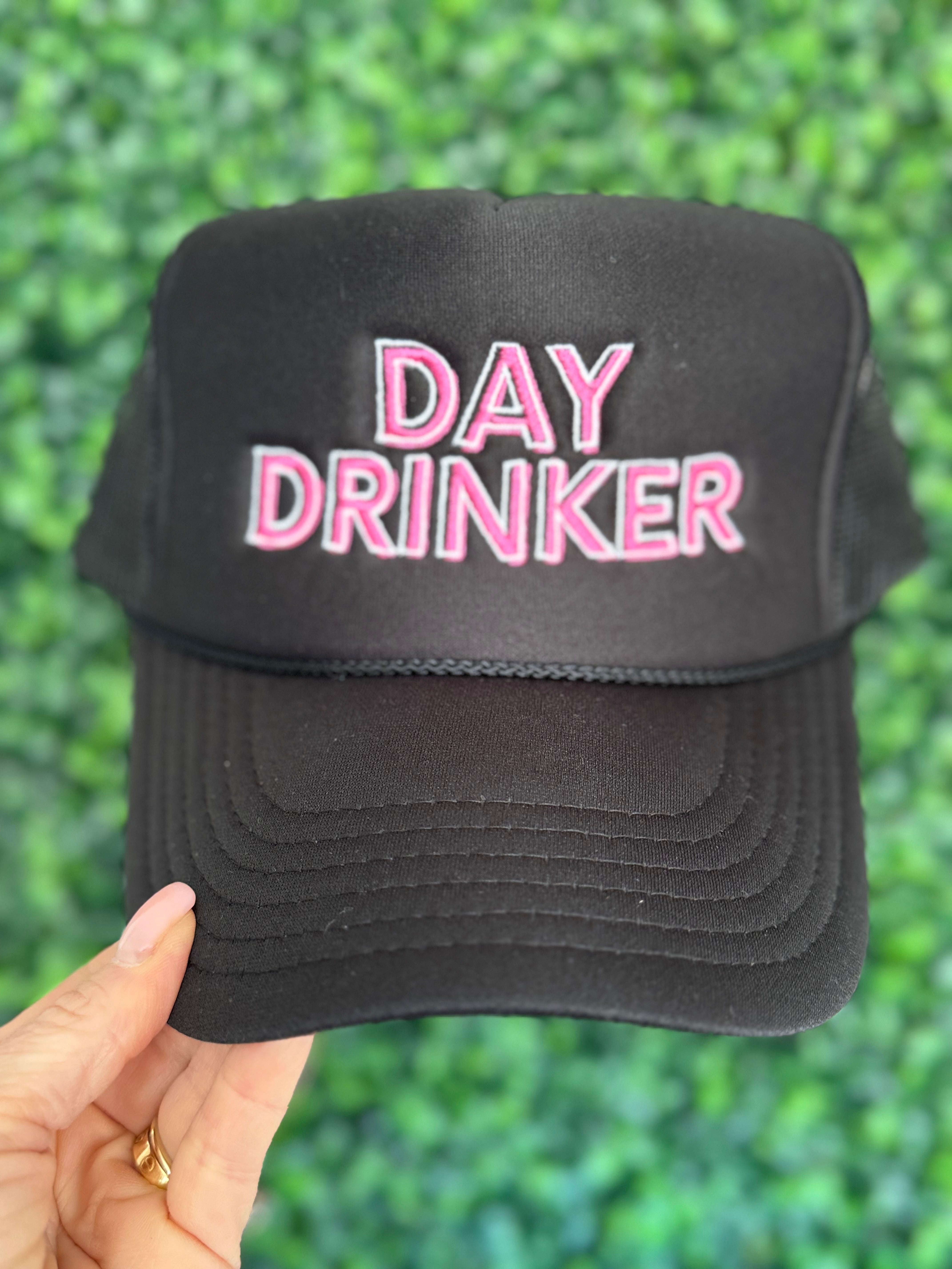 Day Drinker Black Trucker Hat
