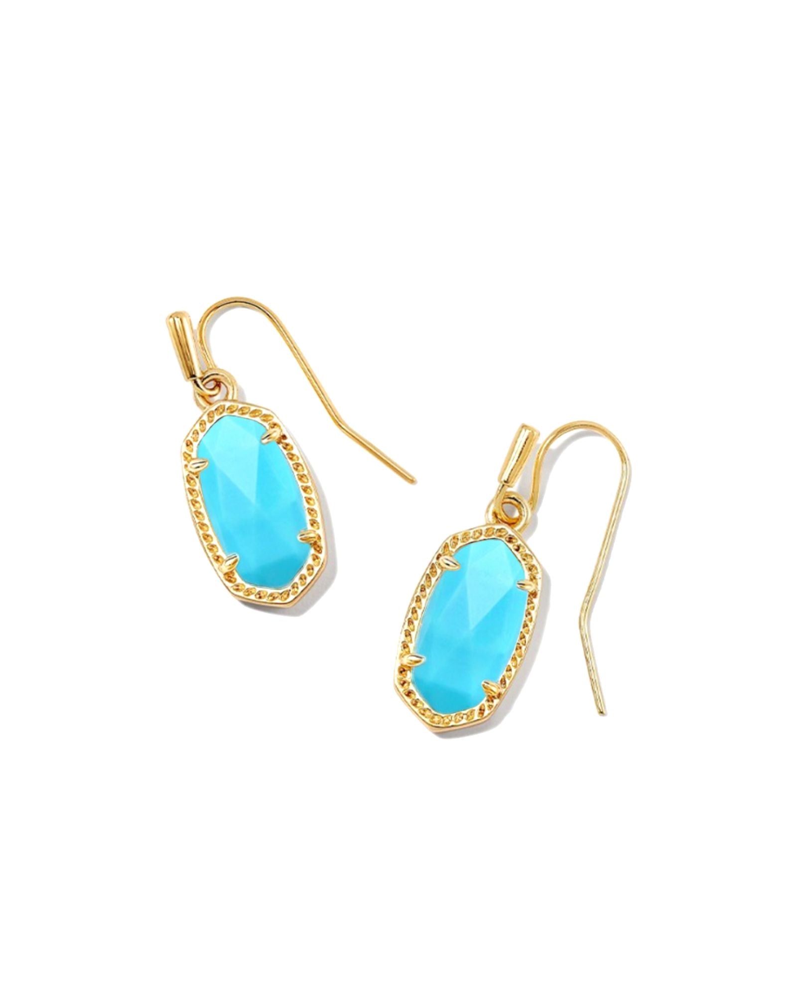 Lee Earring in Gold Turquoise Magnesite