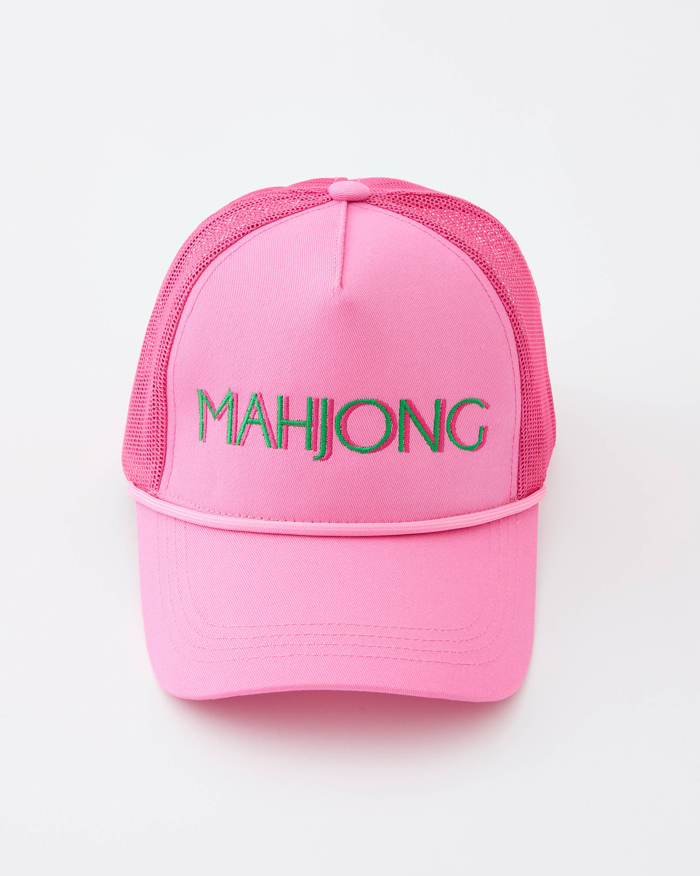Pink Stitched Mahjong Hat
