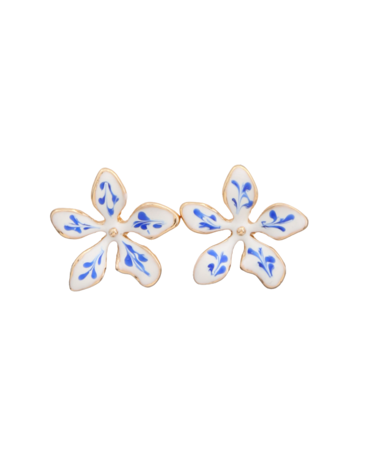 Petal Pop Floral Stud Earrings in Blue