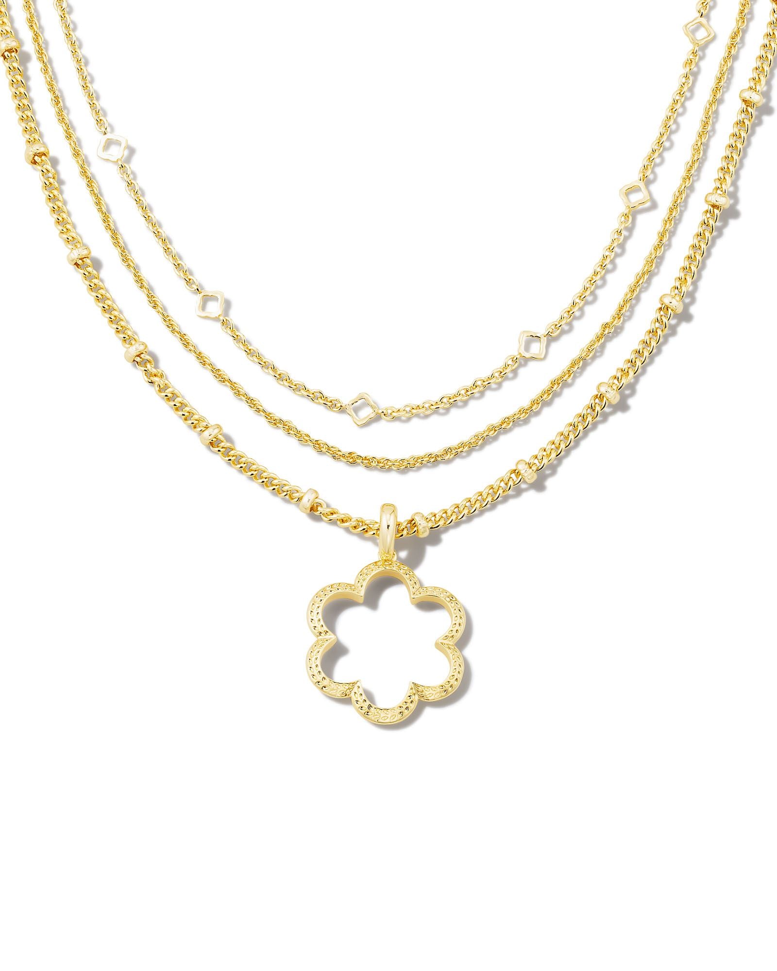 Susie Multi Strand Necklace in Gold