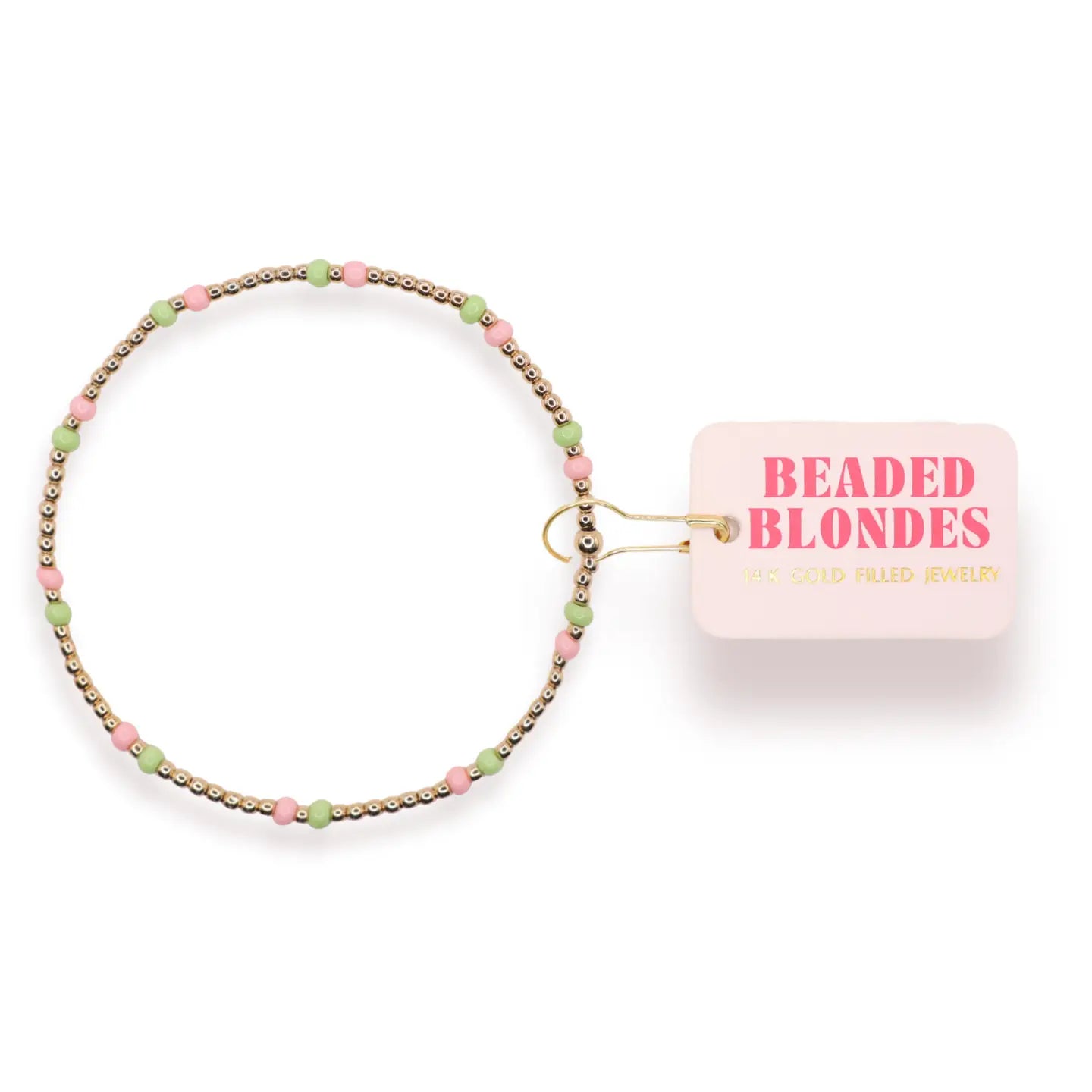 Light Pink and Light Green Two Toned Dainty Poppi Bracelet