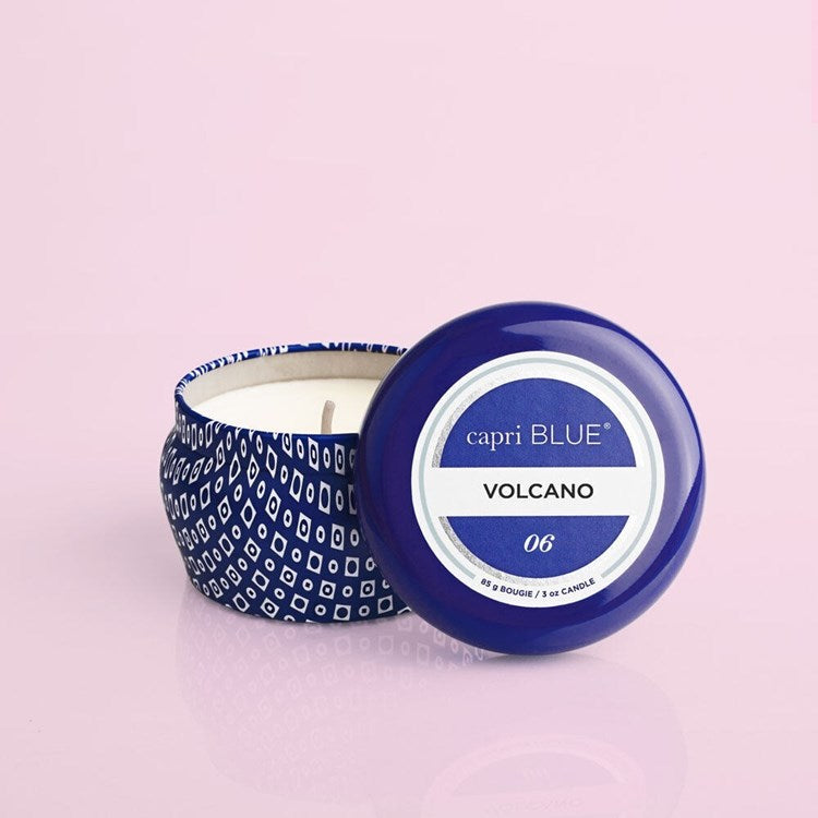 3oz Blue Printed Mini Tin Volcano Candle