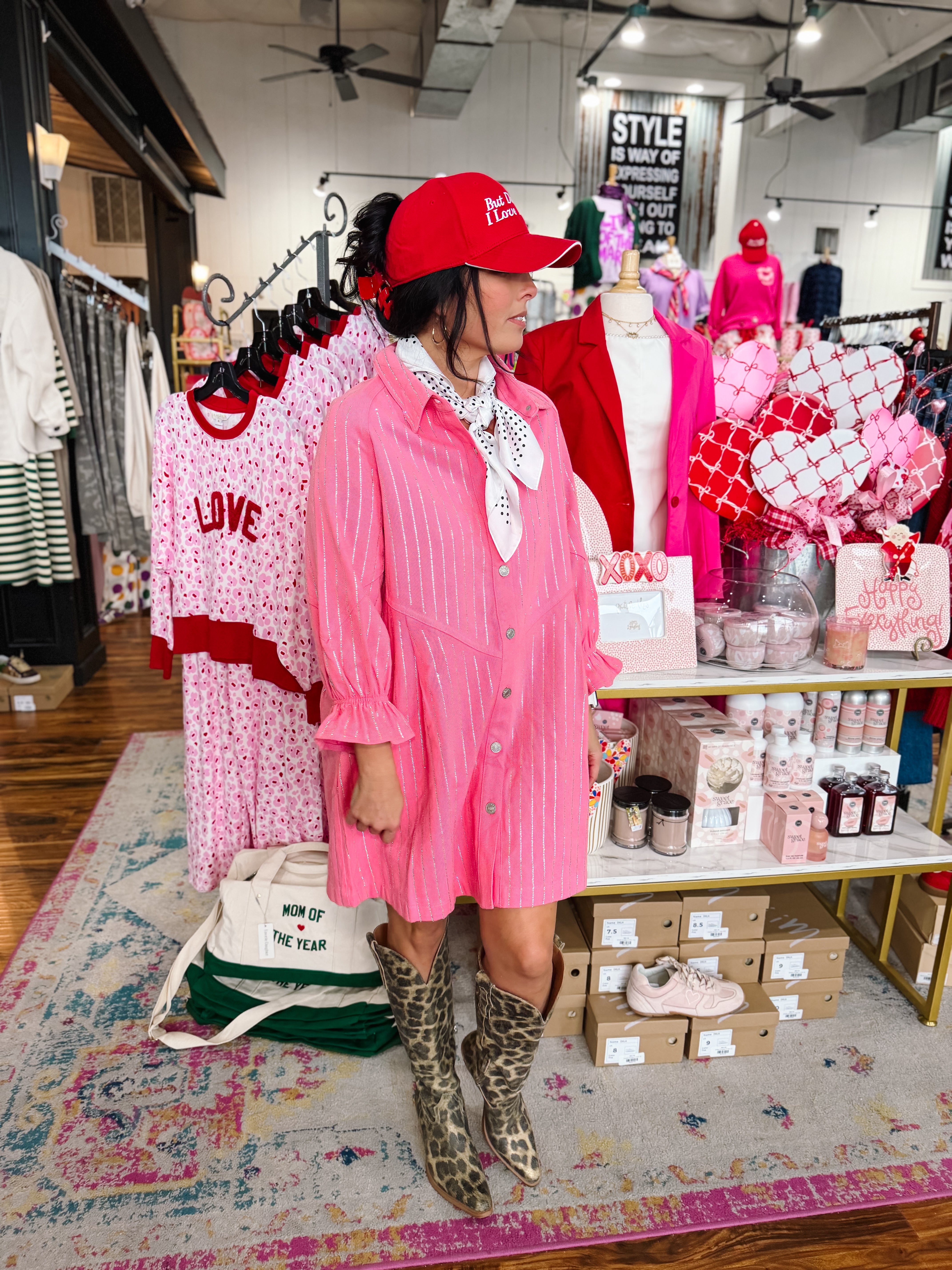 Embellished Stone Stripe Denim Mini Dress