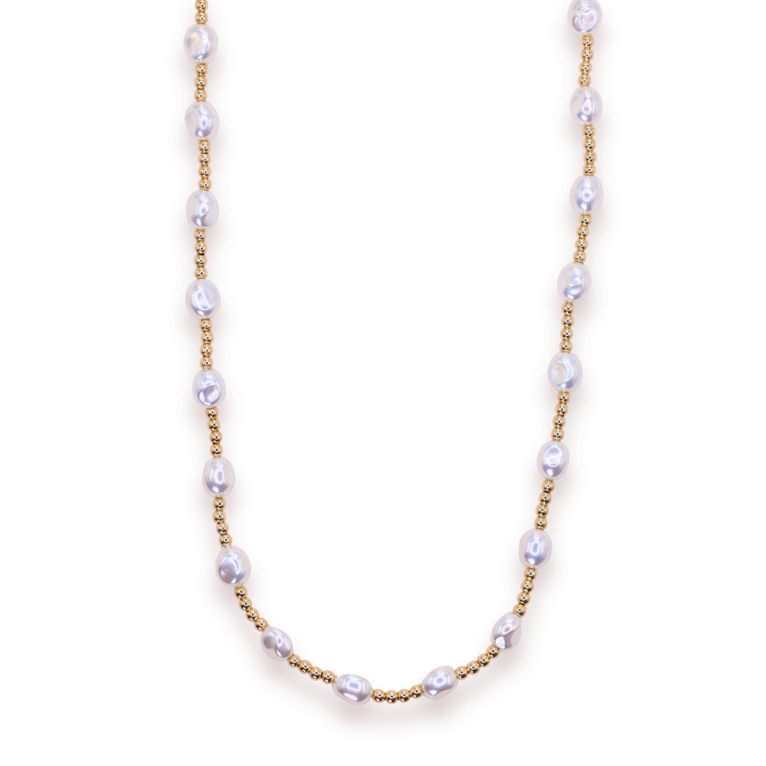 18 inch Saylor Pearl Stretch Necklace in Gold
