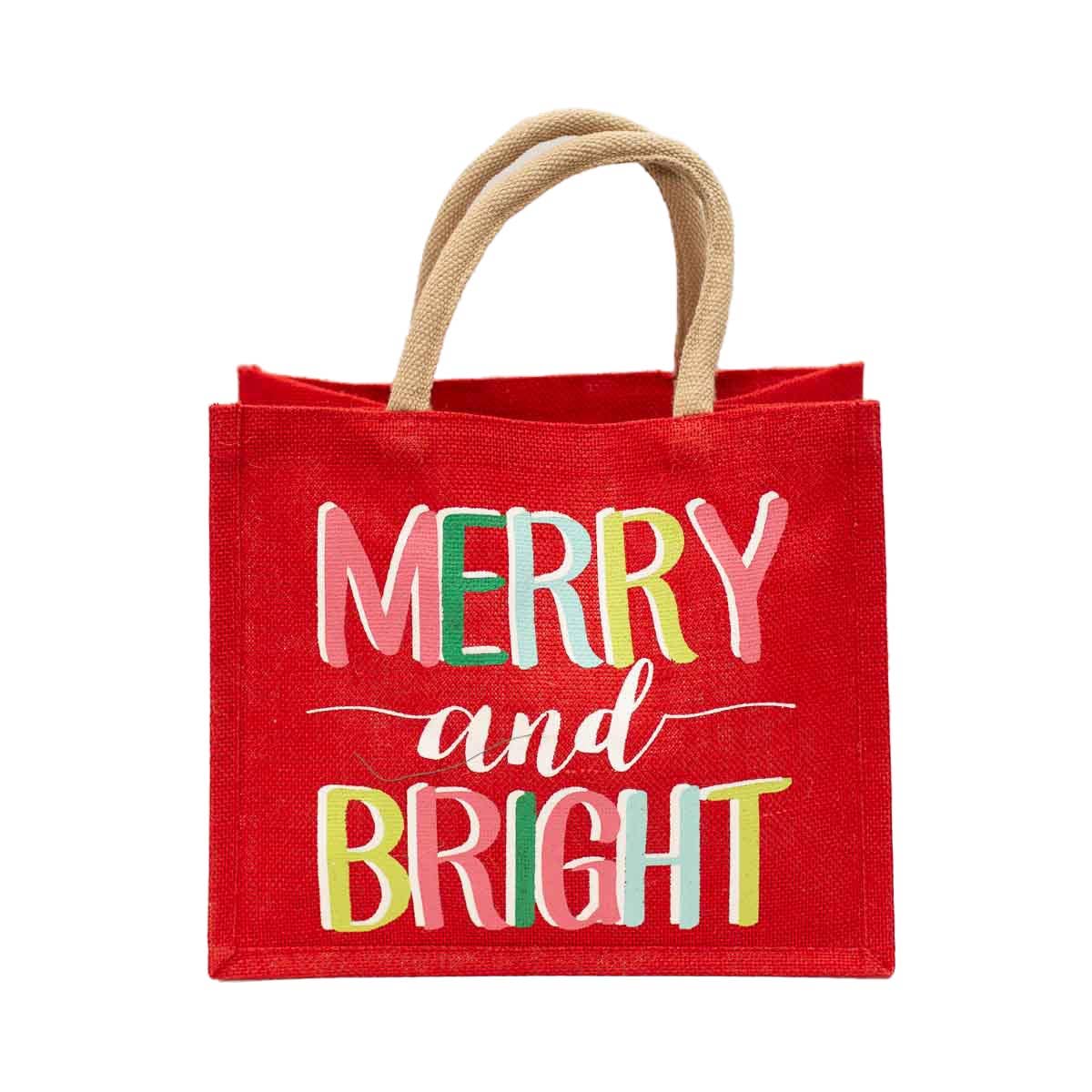 Merry & Bright Gift Tote in Red/Mult