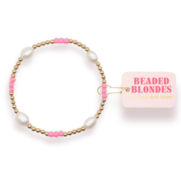 Hot Pink Pearl Poppi Bracelet (Kids Size)