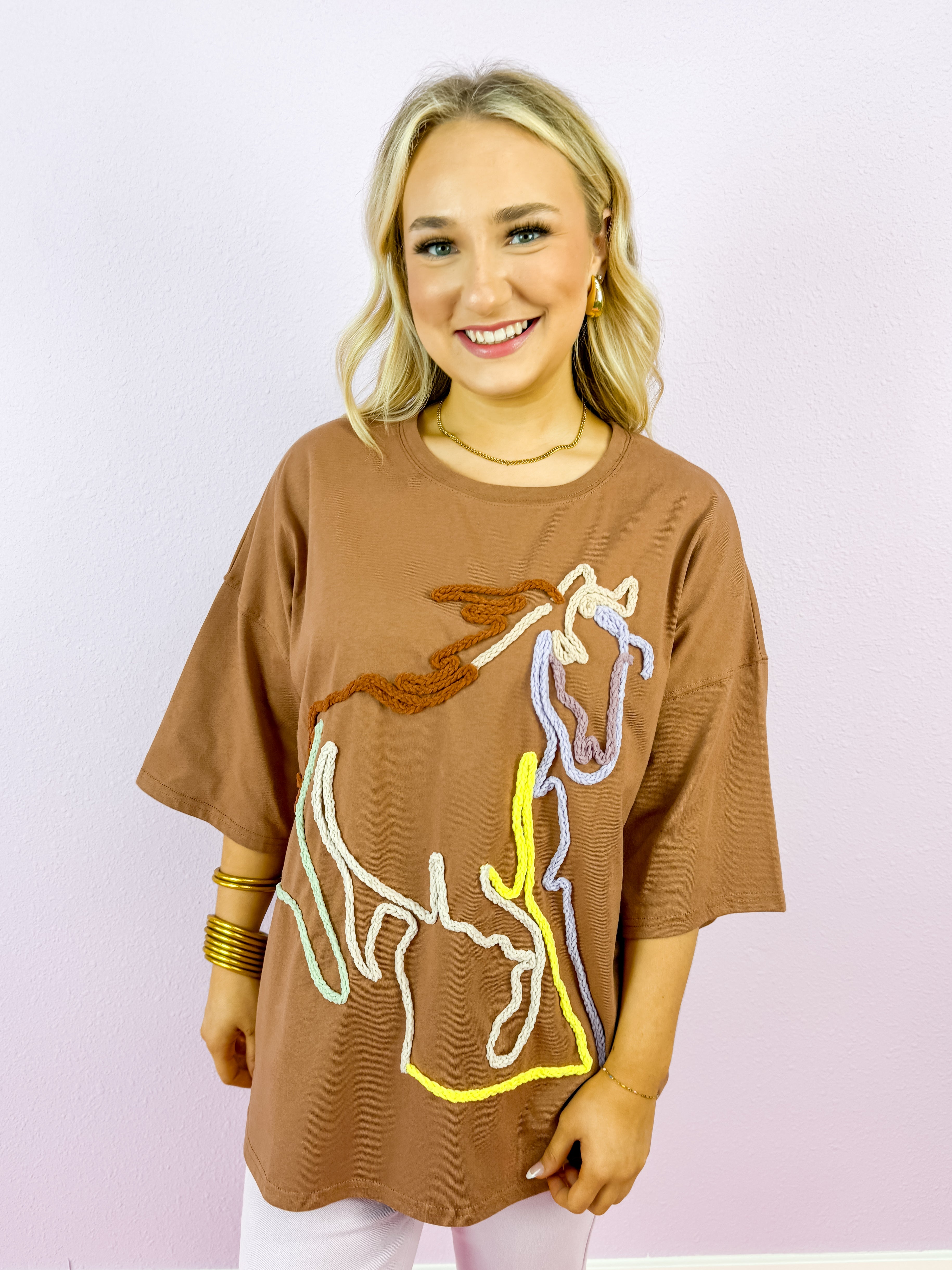 Horse Embroidery Tee