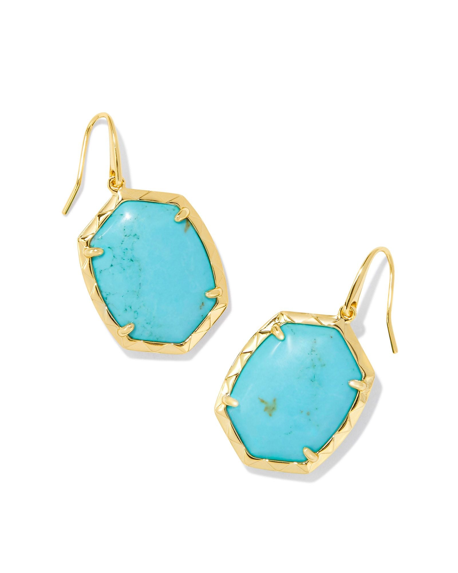 Daphne Drop Earring in Gold Variegated Turquoise